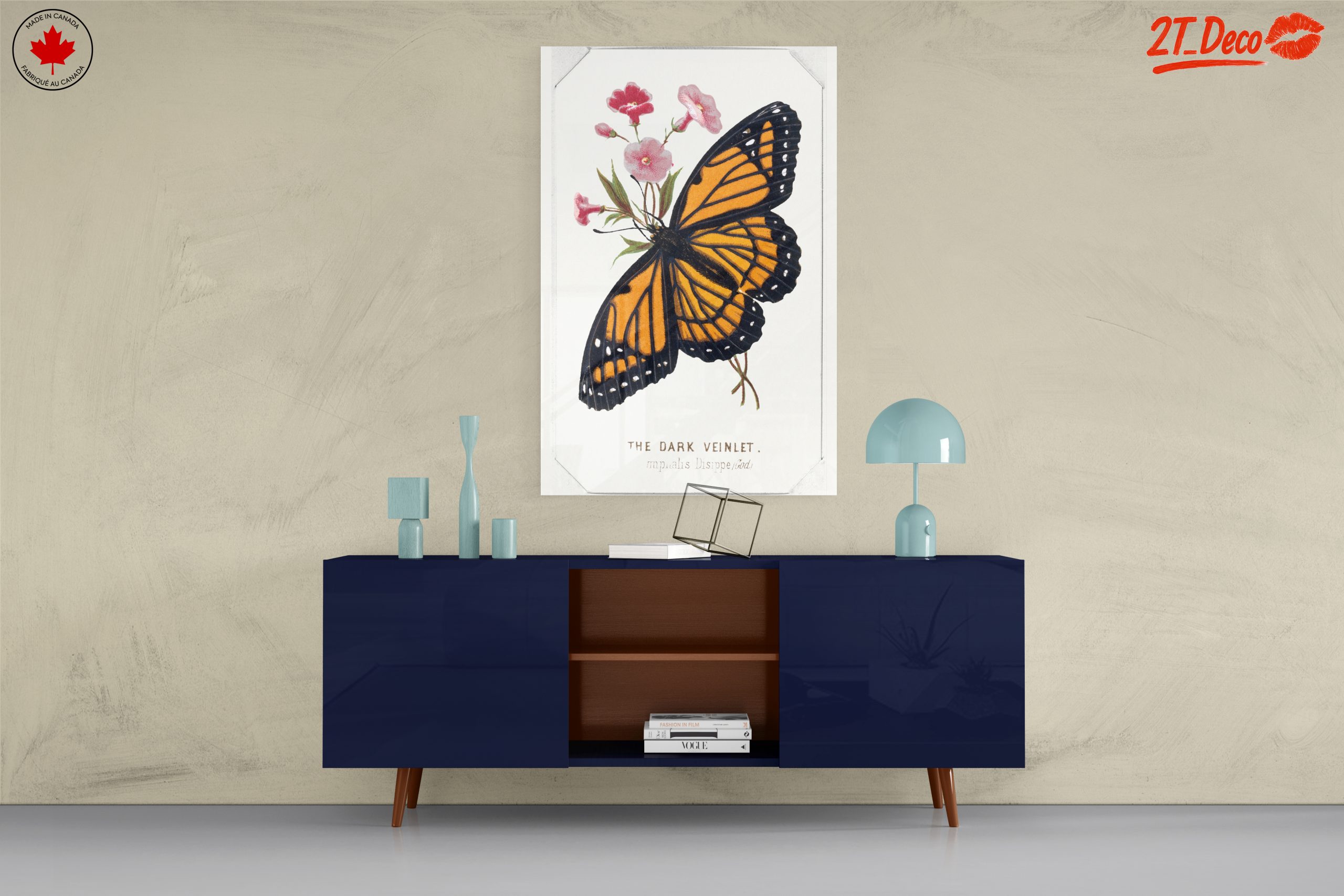 Vibrant Butterfly and Floral Composition Art - Image 8