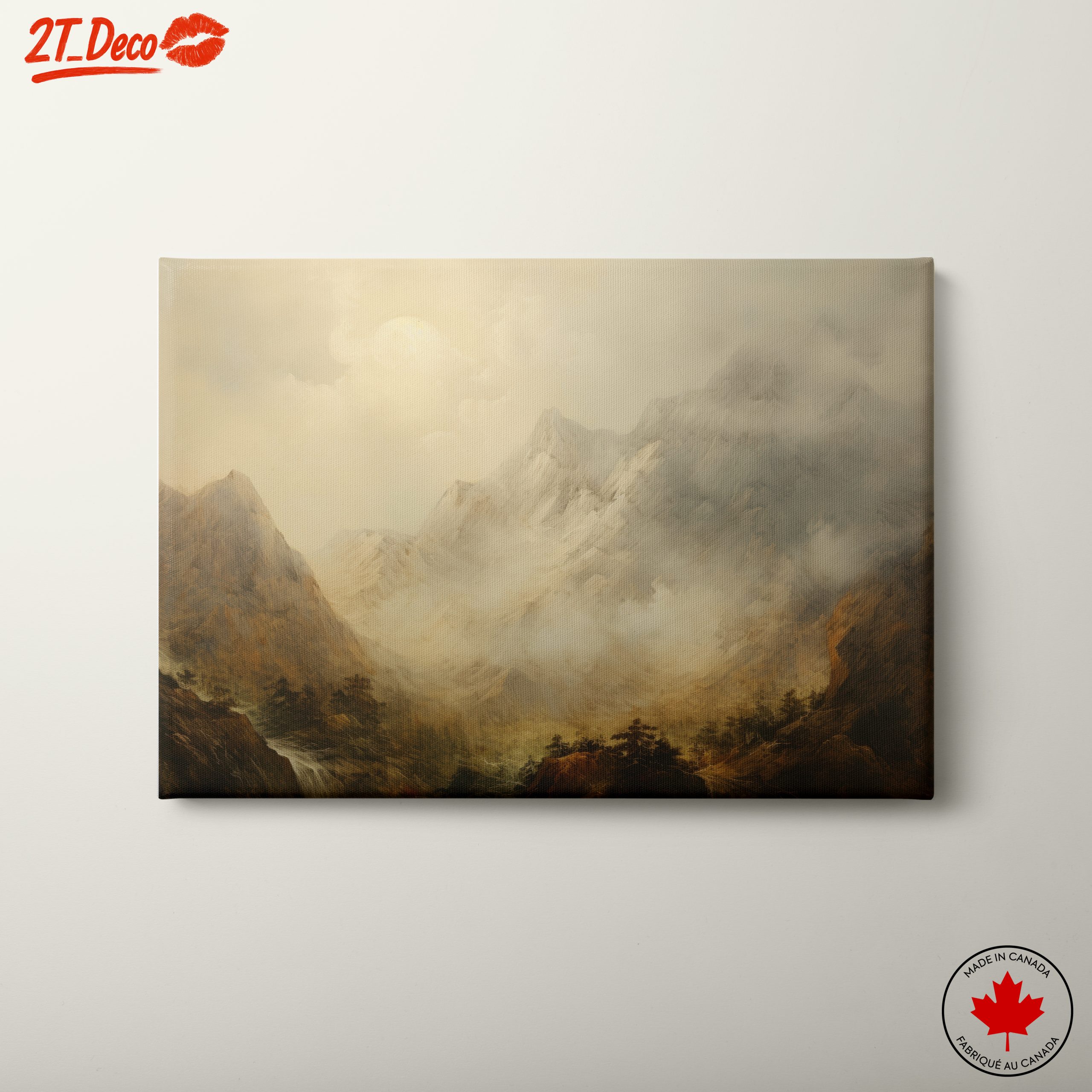 Misty Mountain Abstract Landscape Art