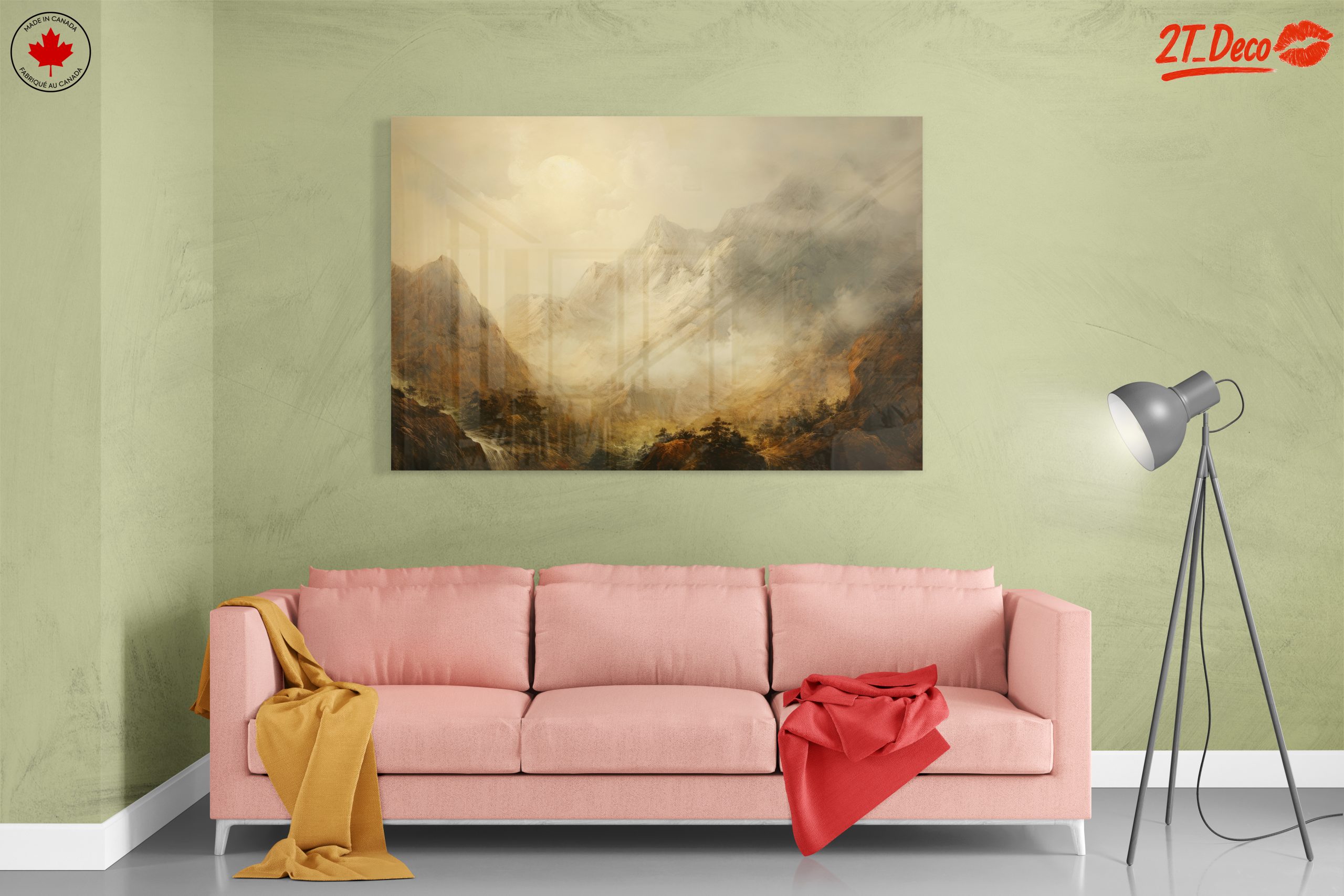 Misty Mountain Abstract Landscape Art - Image 7