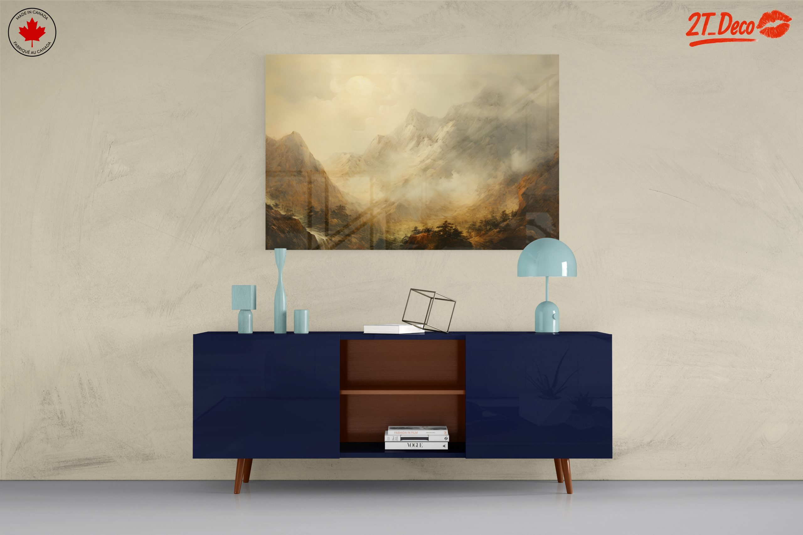 Misty Mountain Abstract Landscape Art - Image 8