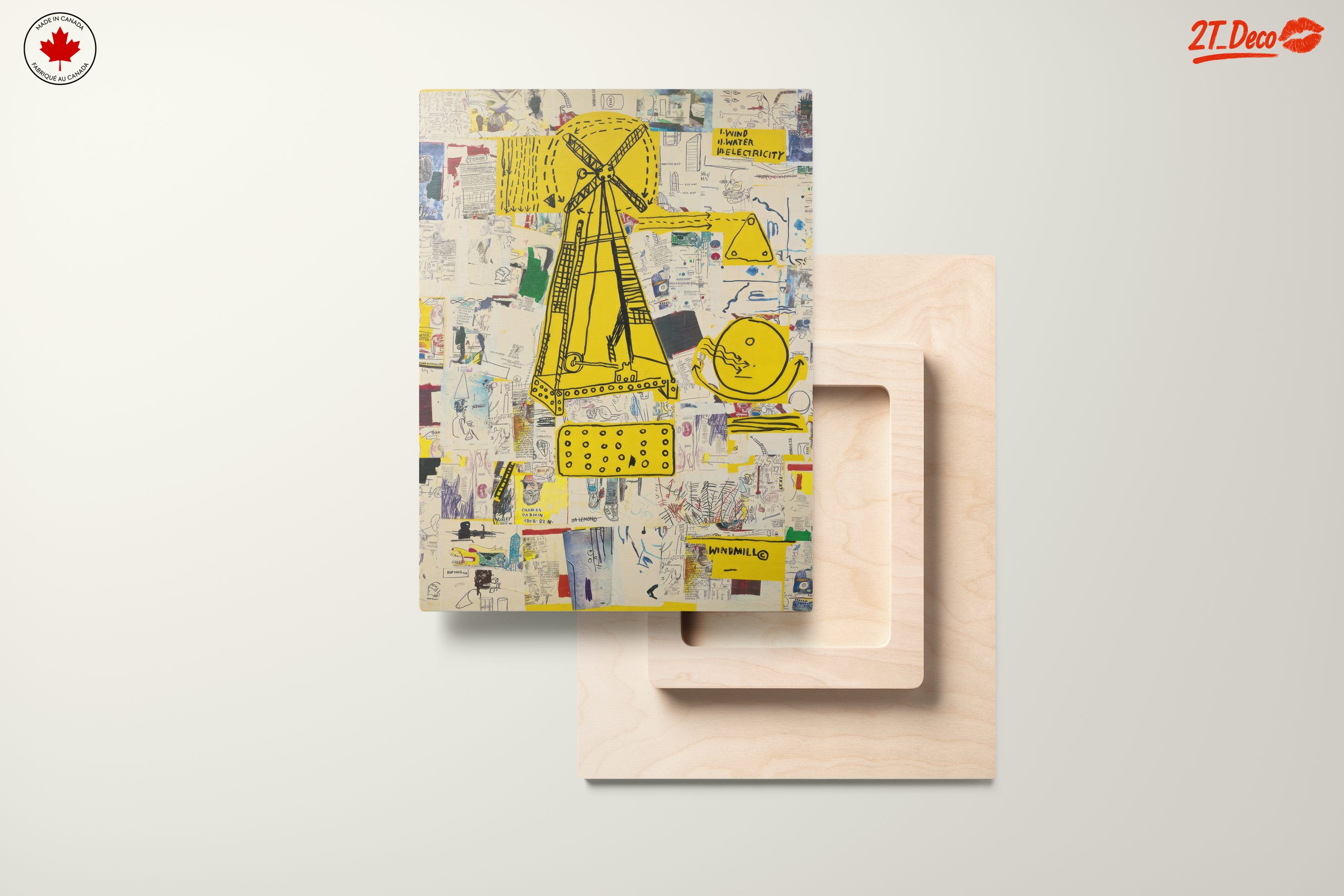 Whimsical Windmill and Abstract Collage Artwork - Image 11