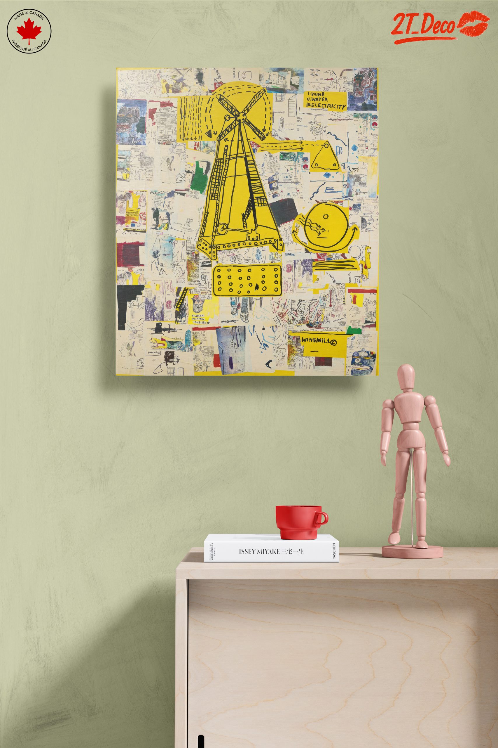 Whimsical Windmill and Abstract Collage Artwork - Image 14