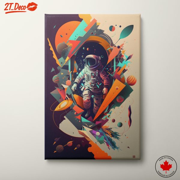 Vibrant Astronaut in Dynamic Space Adventure
