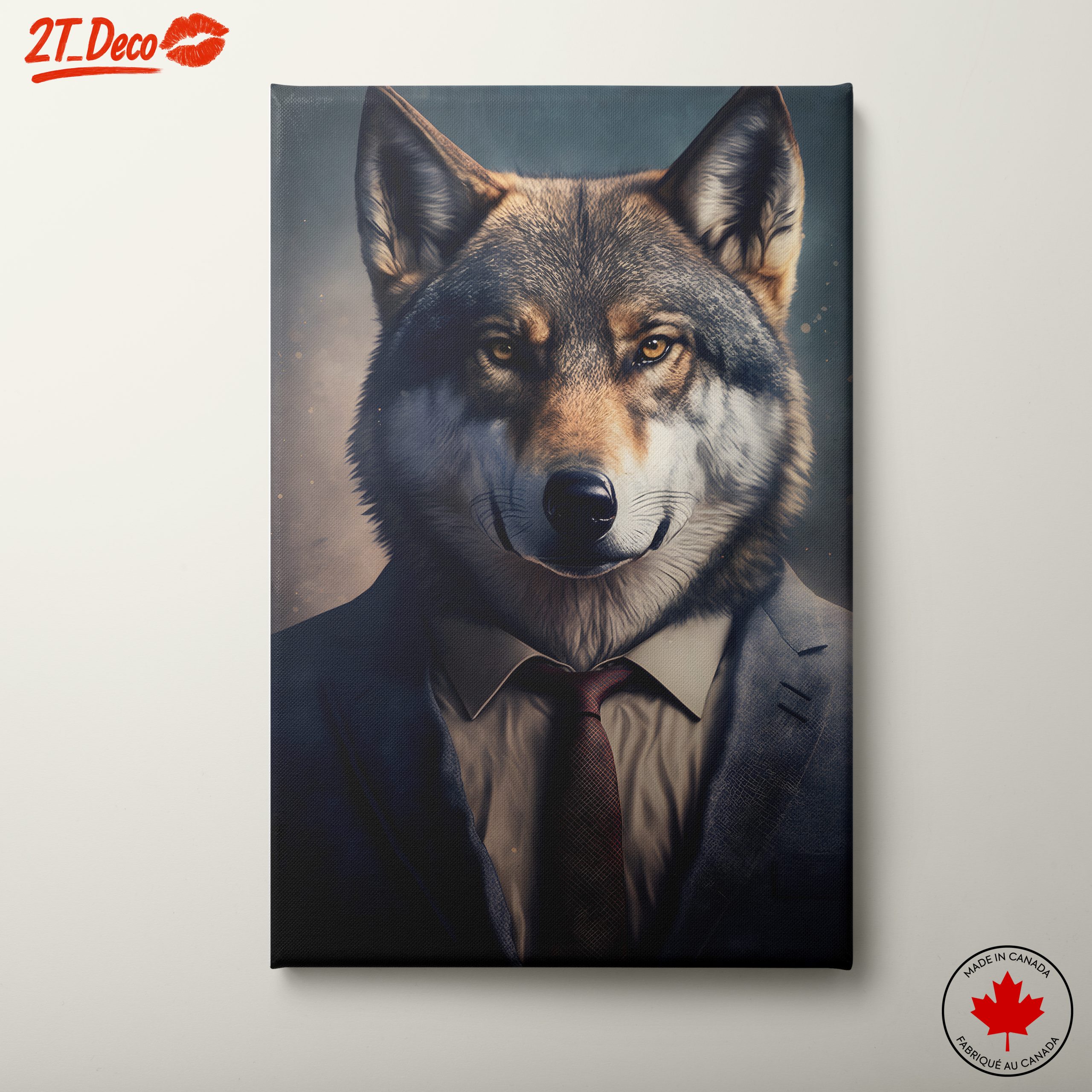 Stylish Wolf Character Portrait Art