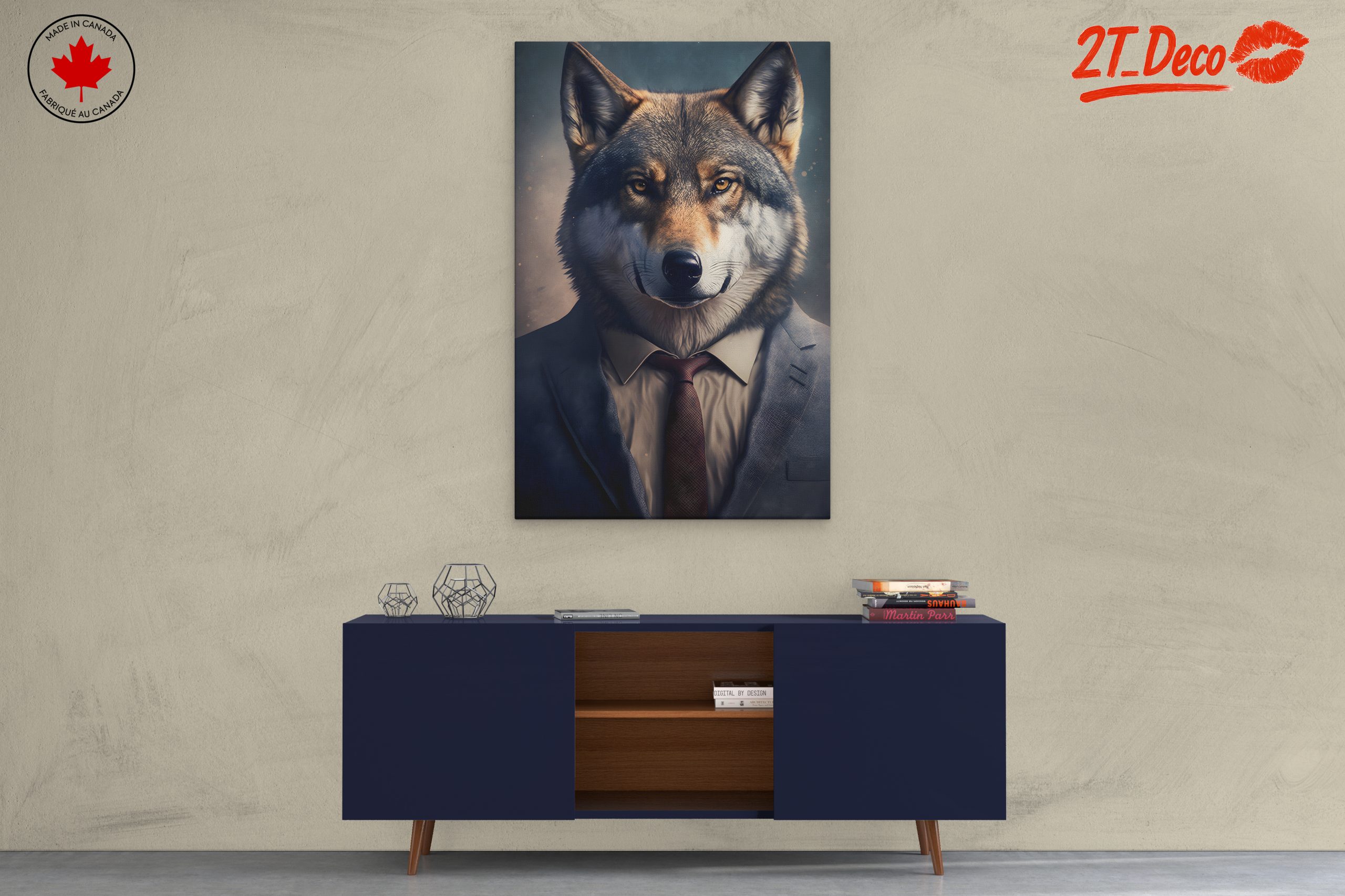 Stylish Wolf Character Portrait Art - Image 3