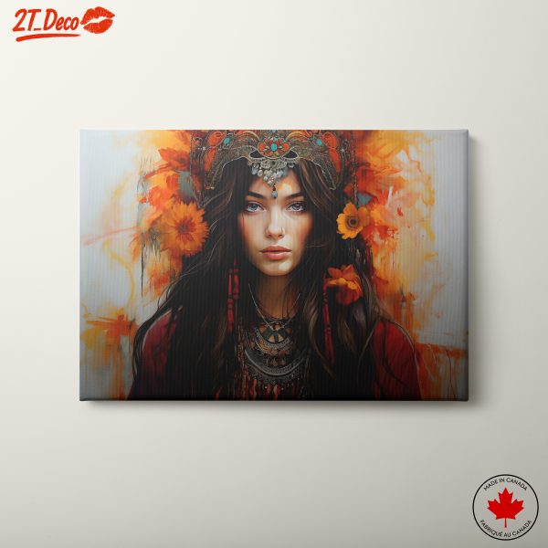 Cultural Portrait of a Woman with Flowers