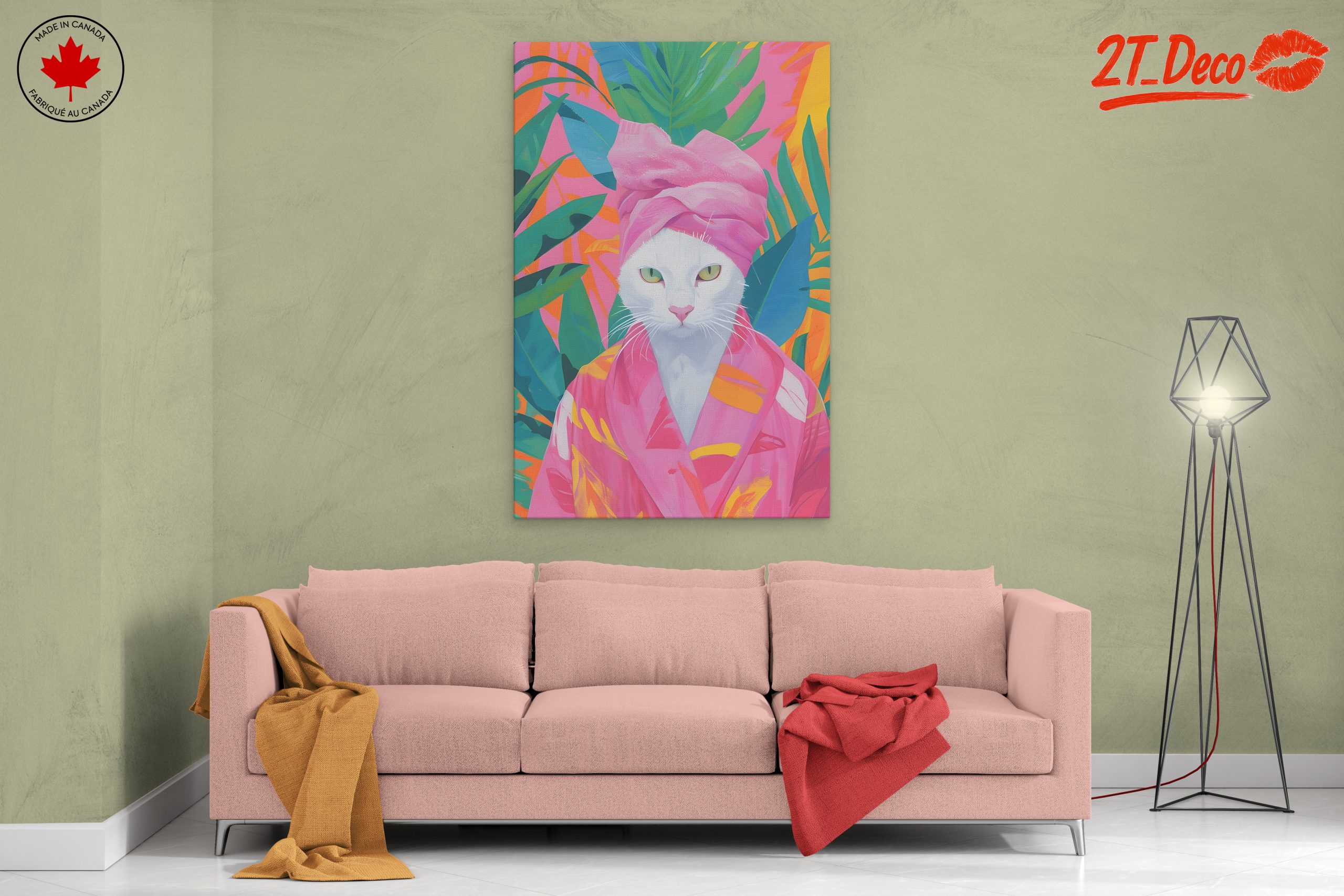 Stylish Cat with Tropical Background - Image 2