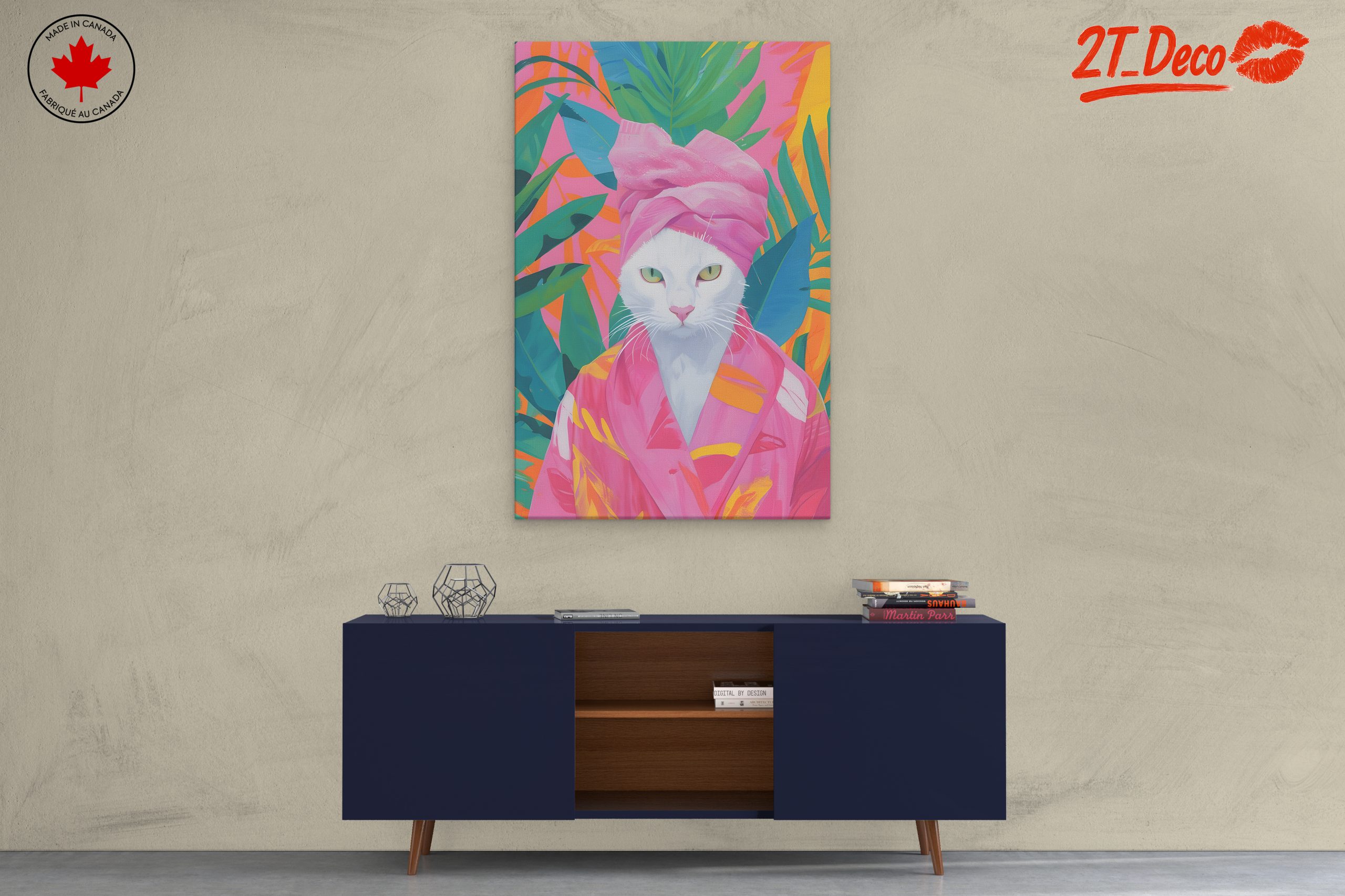 Stylish Cat with Tropical Background - Image 3