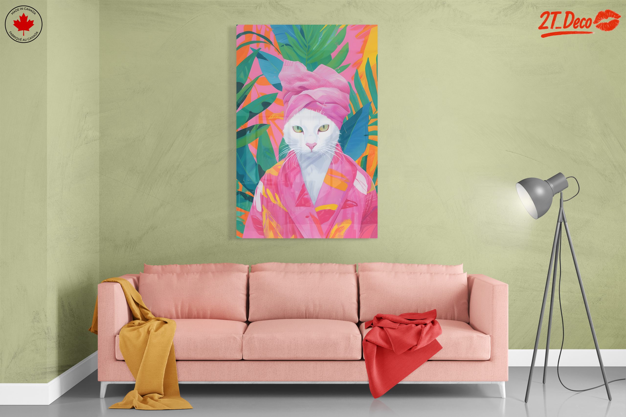 Stylish Cat with Tropical Background - Image 7