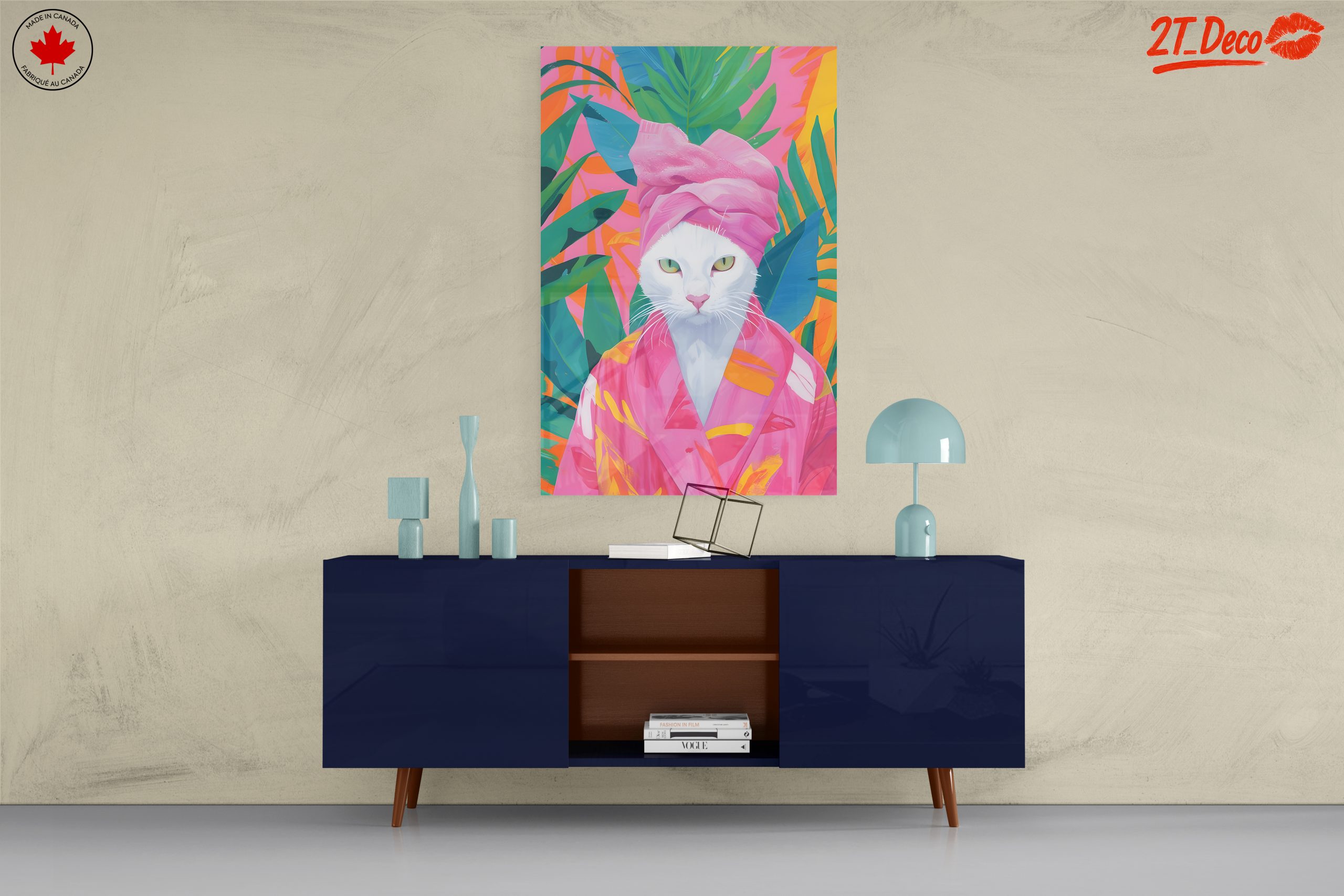 Stylish Cat with Tropical Background - Image 8