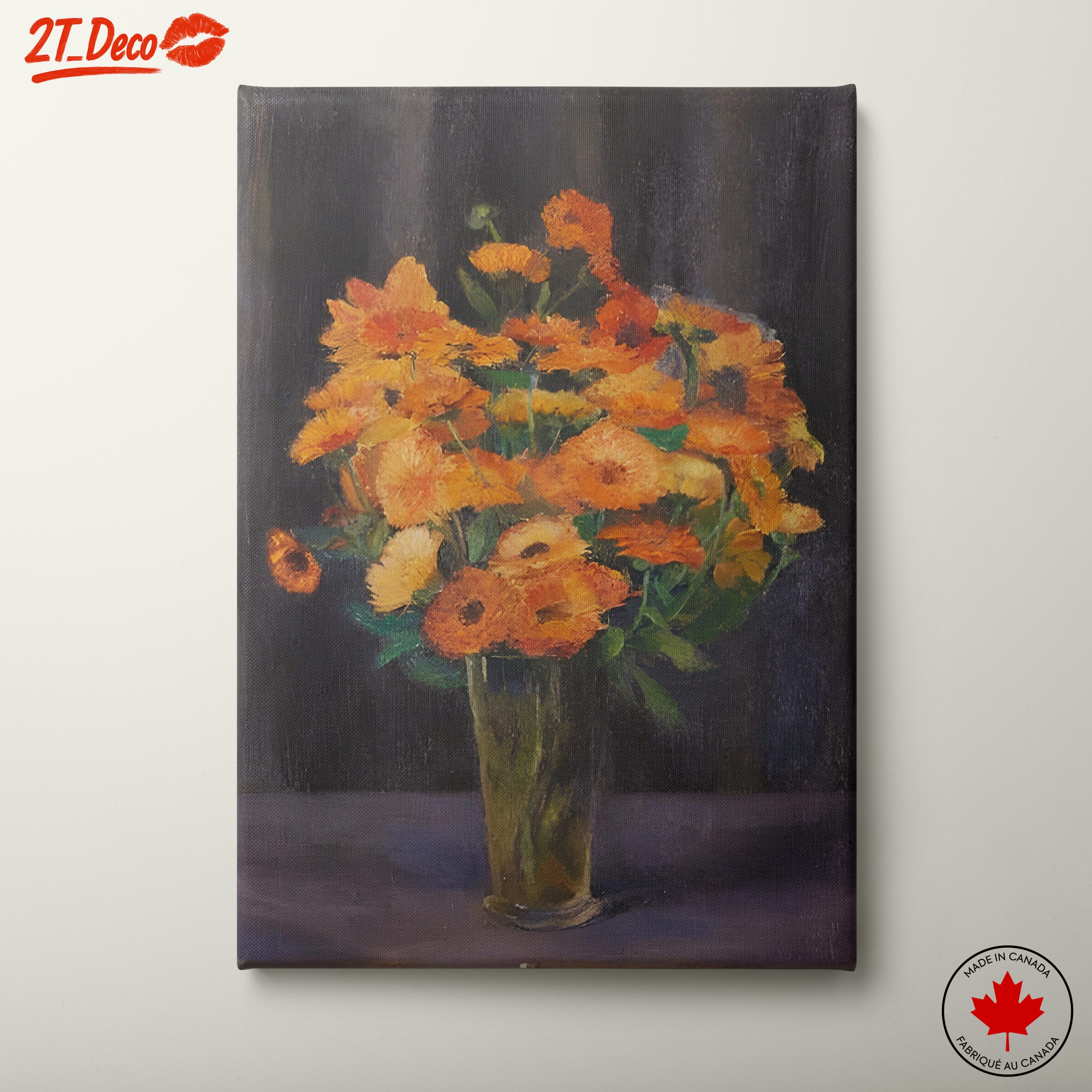Vibrant Floral Arrangement in Glass Vase 2
