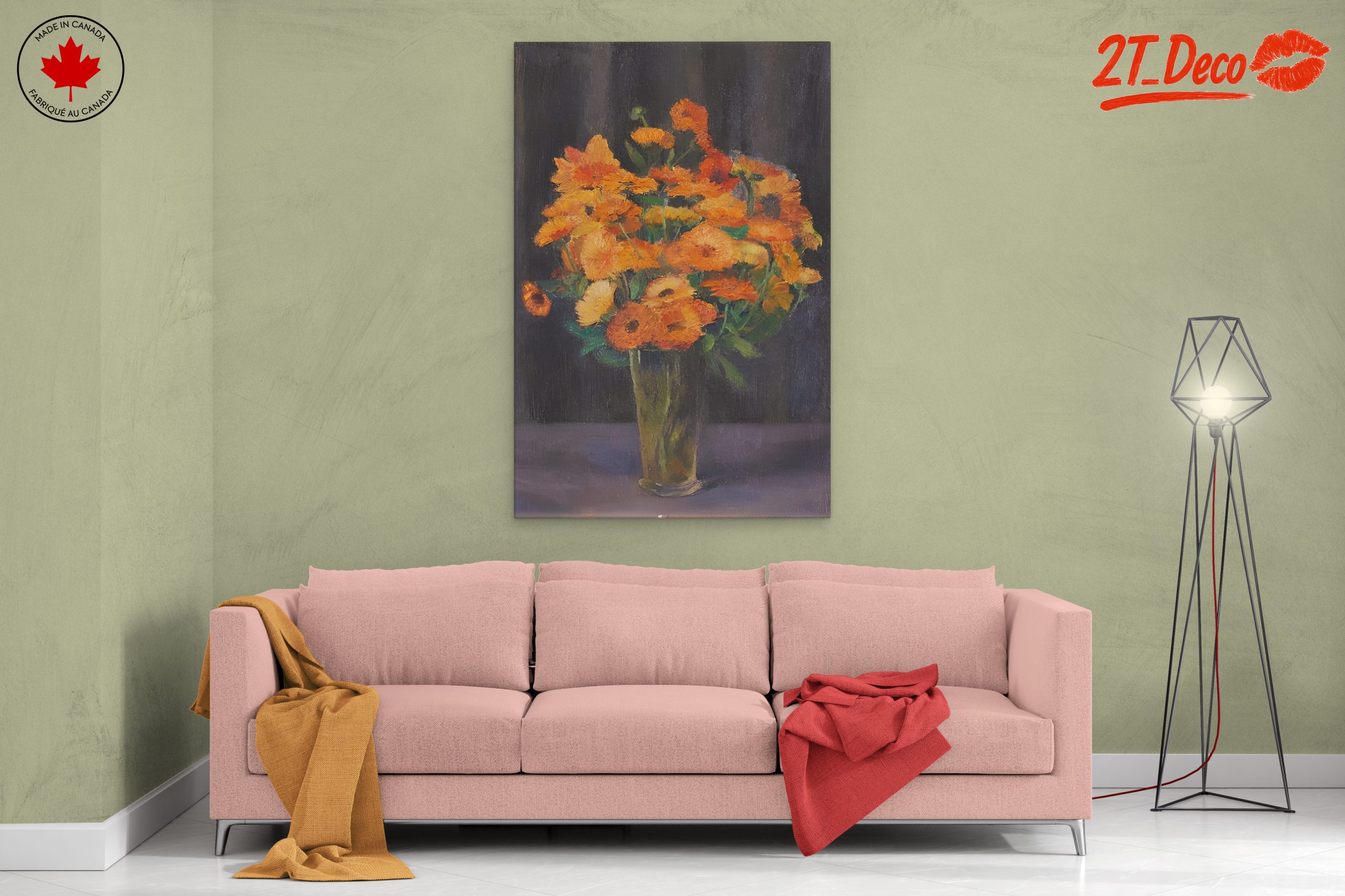 Vibrant Floral Arrangement in Glass Vase 2 - Image 2