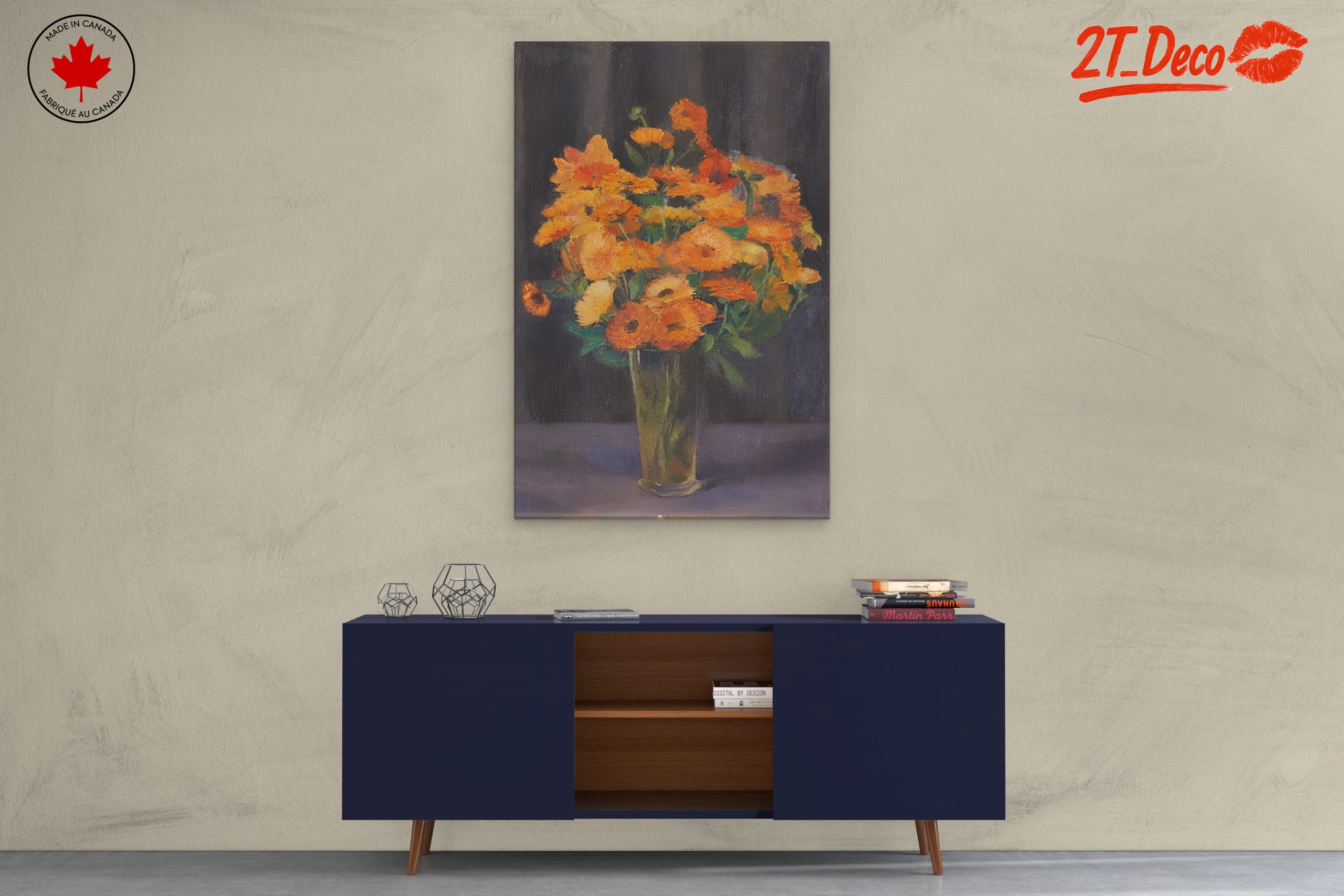 Vibrant Floral Arrangement in Glass Vase 2 - Image 3