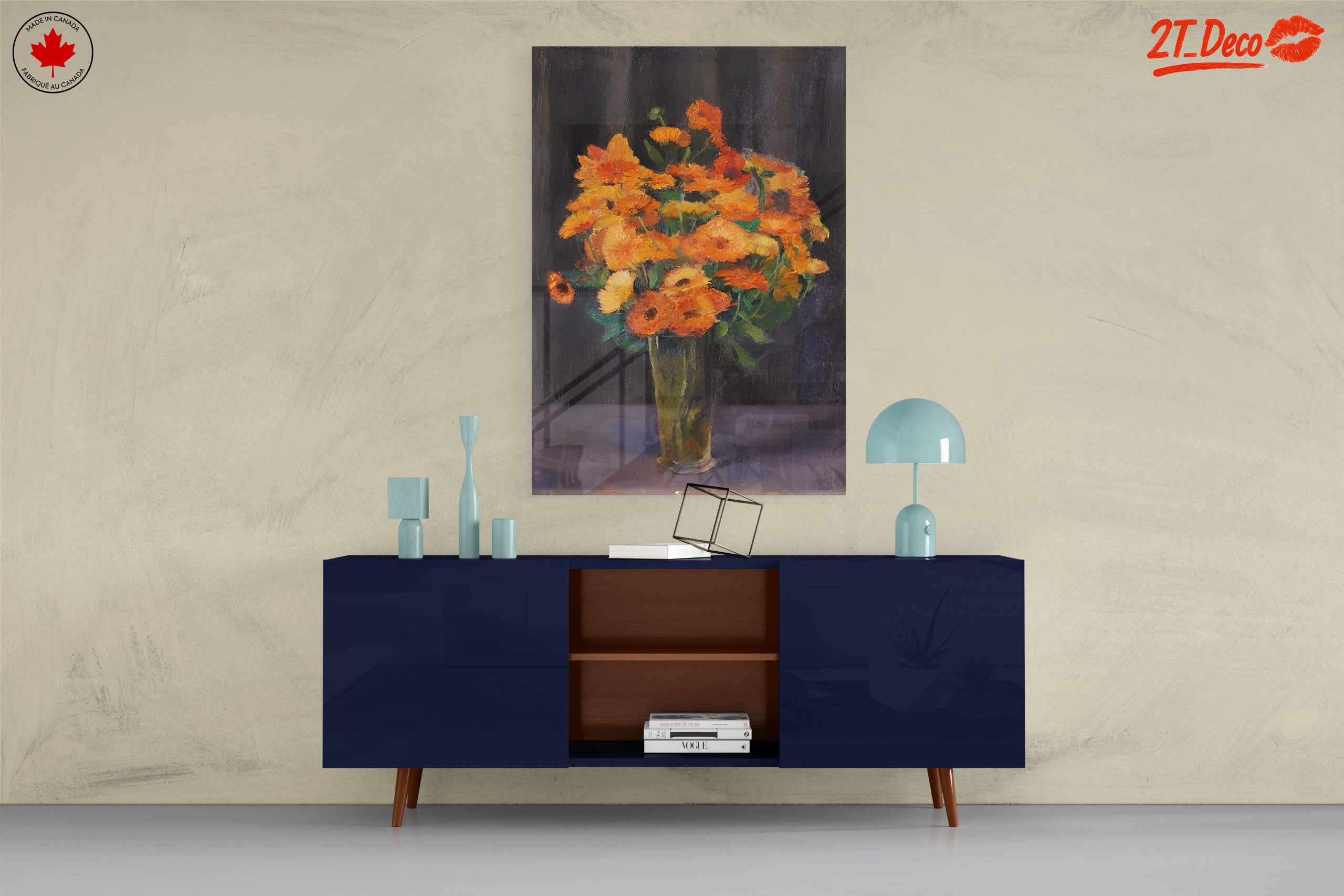 Vibrant Floral Arrangement in Glass Vase 2 - Image 8