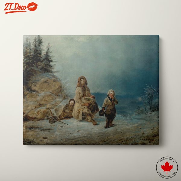 Emotive Portrait of a Mother and Children in Winter