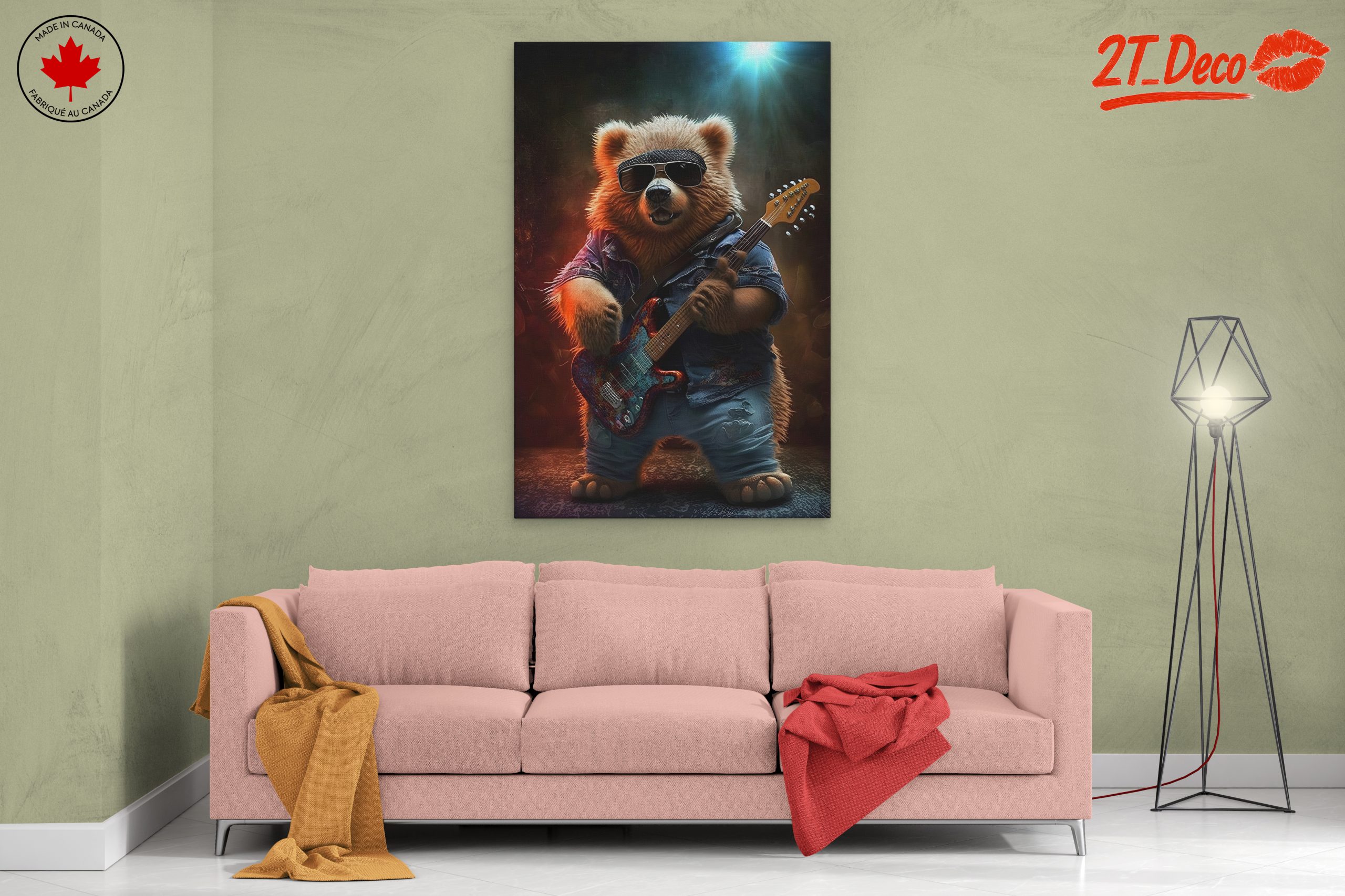 Cool Bear Playing Guitar Art - Image 2
