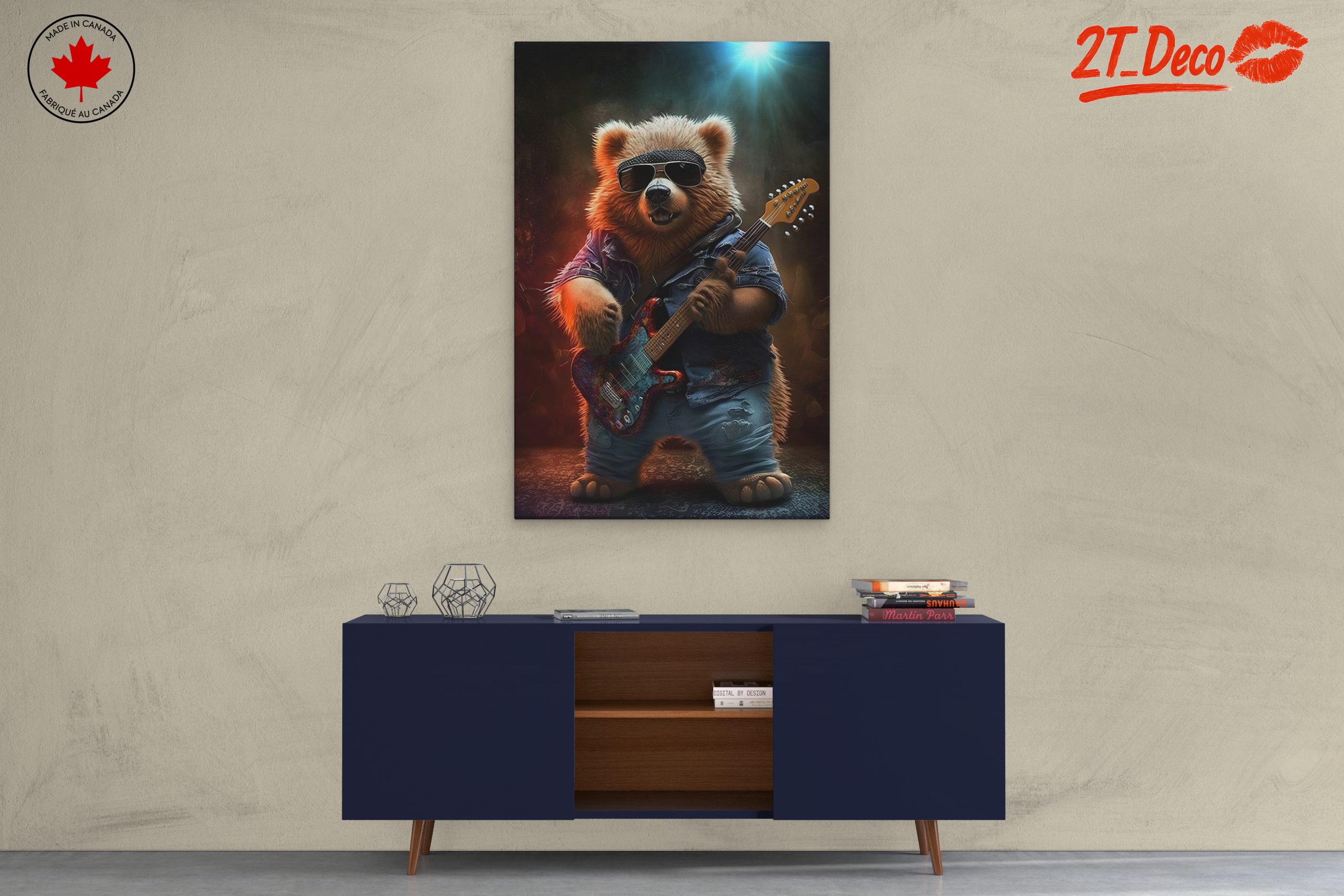 Cool Bear Playing Guitar Art - Image 3