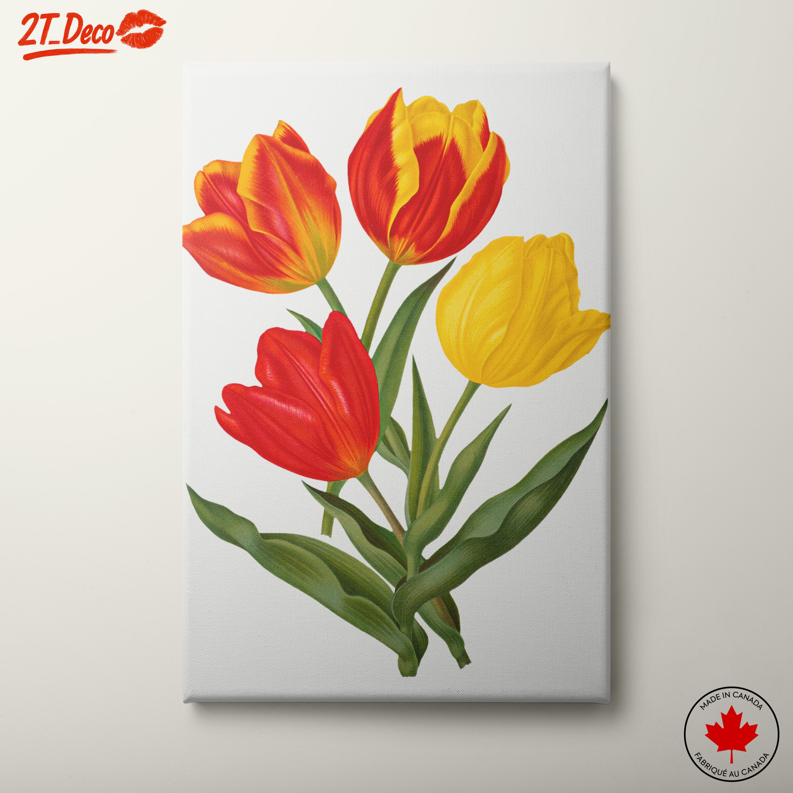 Vibrant Tulip Botanical Art