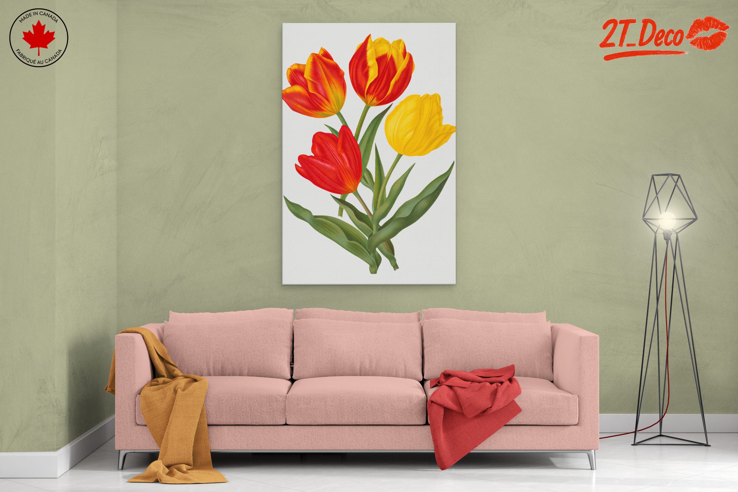 Vibrant Tulip Botanical Art - Image 2