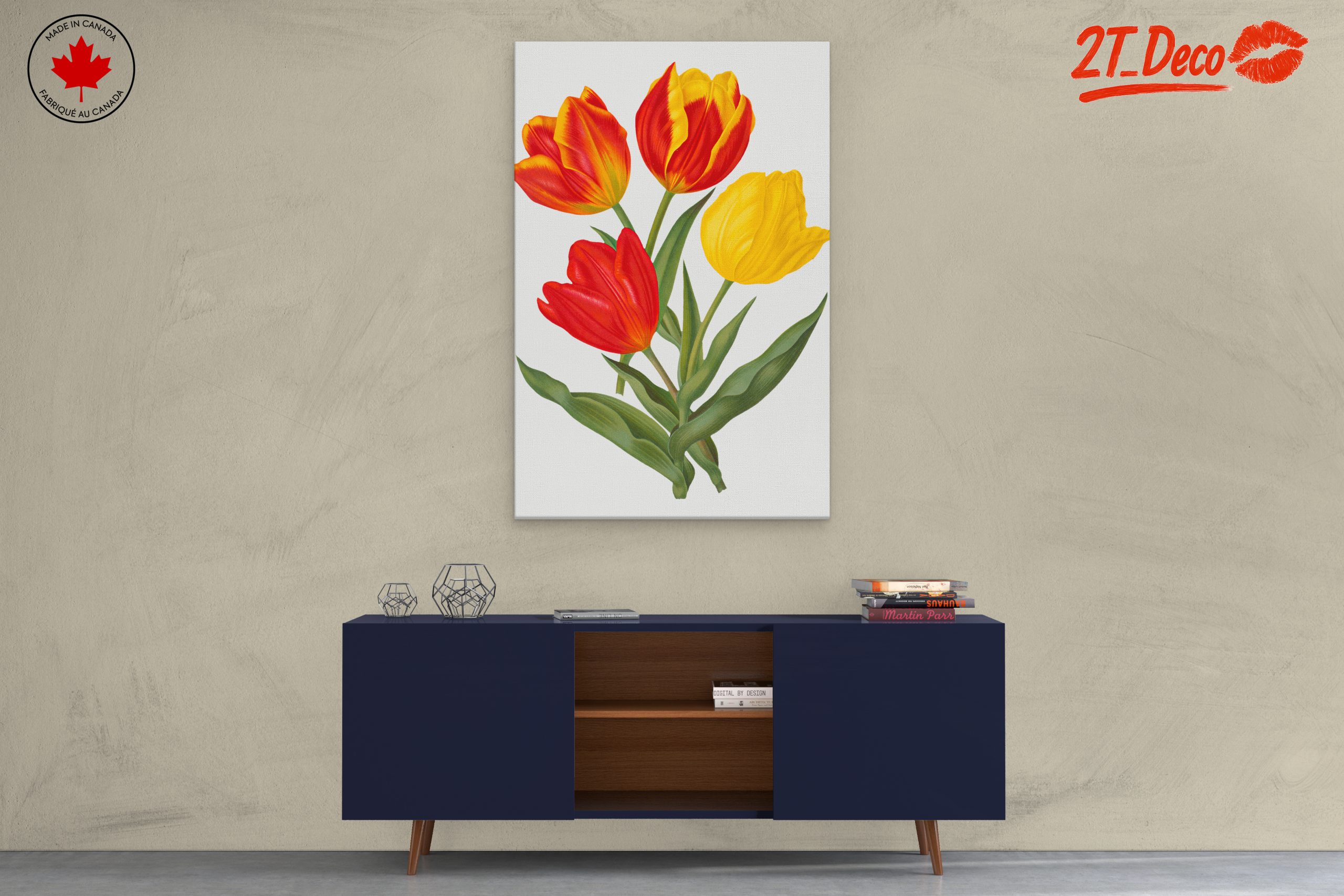 Vibrant Tulip Botanical Art - Image 3