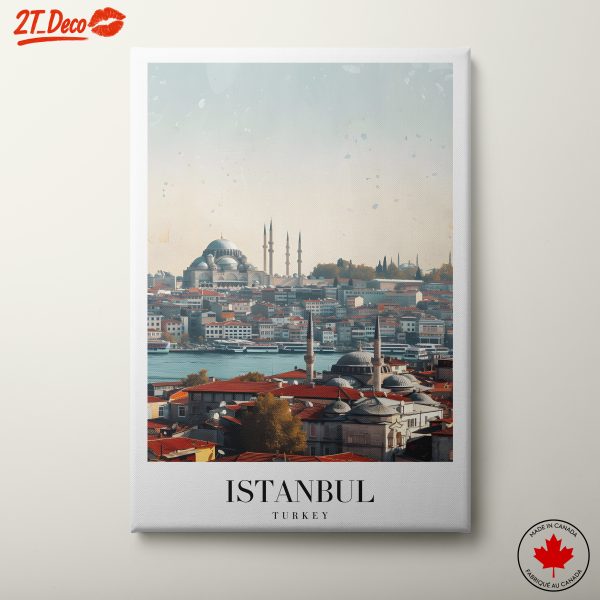 Istanbul Cityscape Art Featuring Landmark Architecture