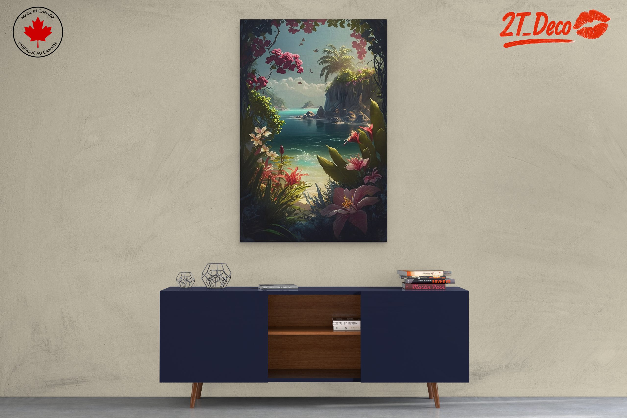 Tropical Paradise Seascape with Floral Elements - Image 3