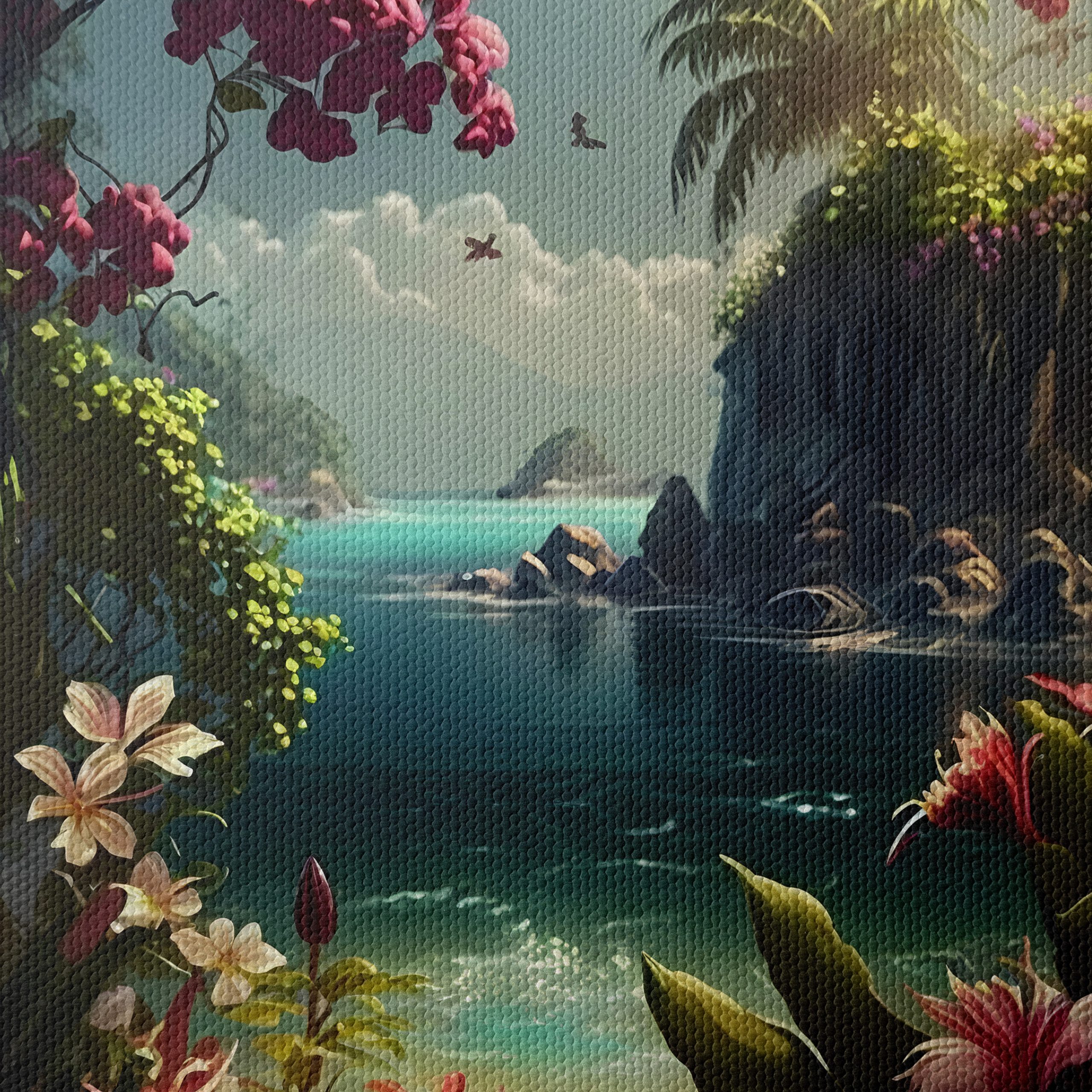 Tropical Paradise Seascape with Floral Elements - Image 4