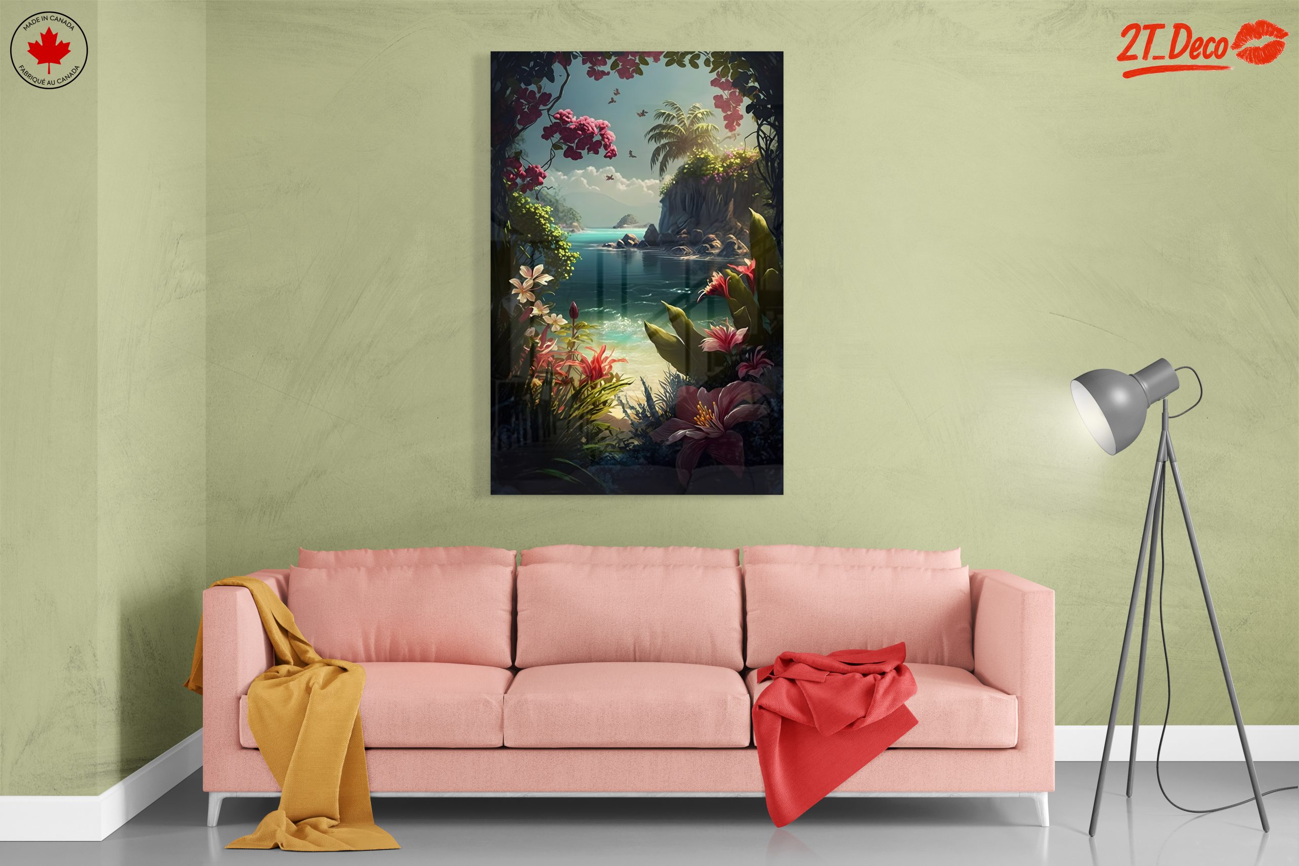 Tropical Paradise Seascape with Floral Elements - Image 7