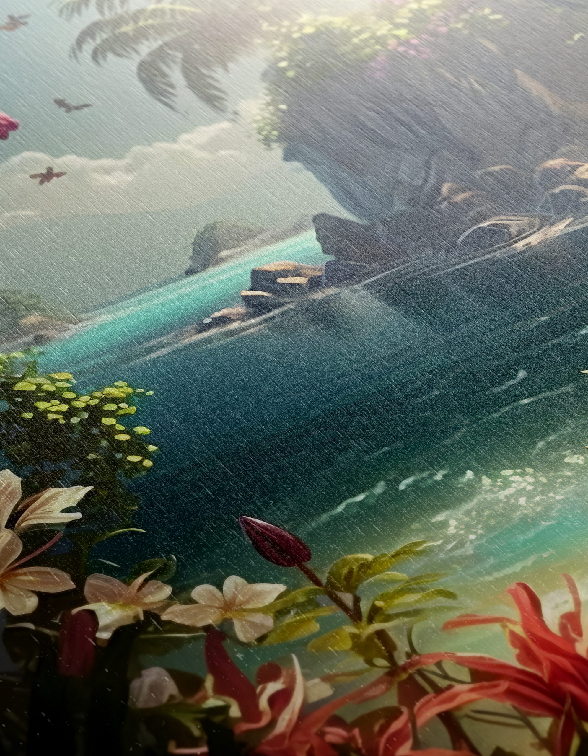 Tropical Paradise Seascape with Floral Elements - Image 12