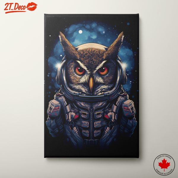 Astronaut Owl in Space Adventure Art