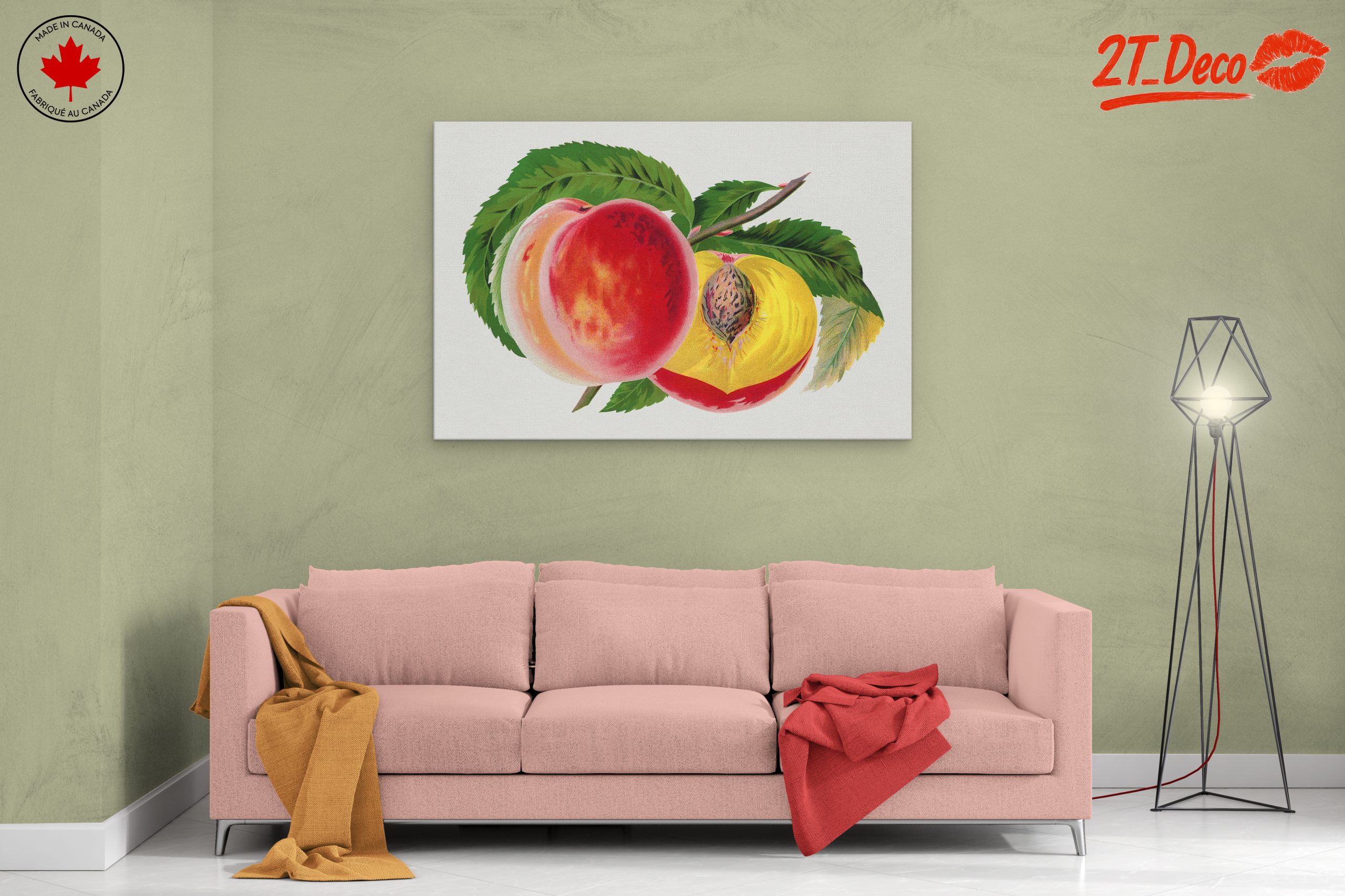 Vibrant Abstract Peaches Art - Image 2