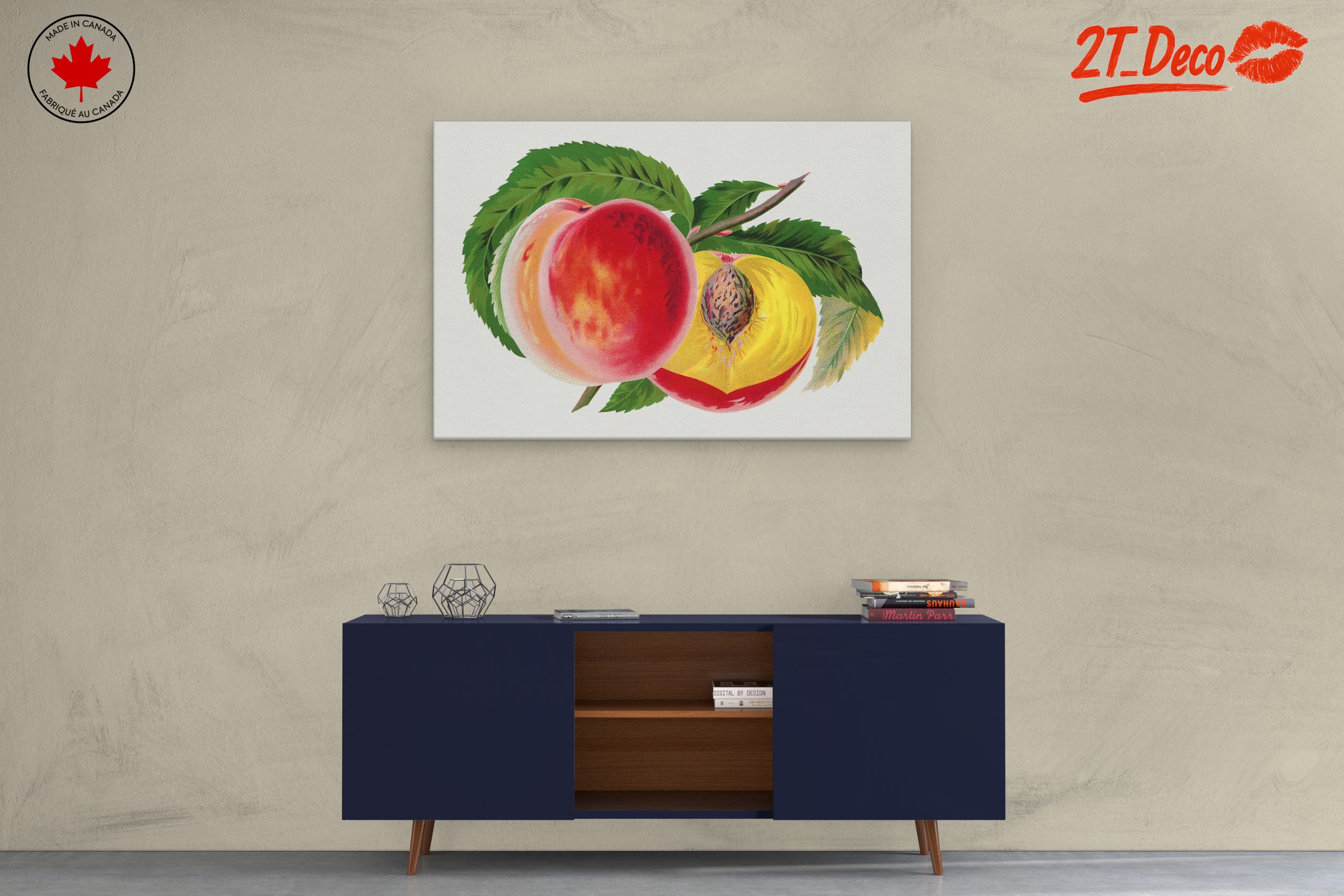 Vibrant Abstract Peaches Art - Image 3
