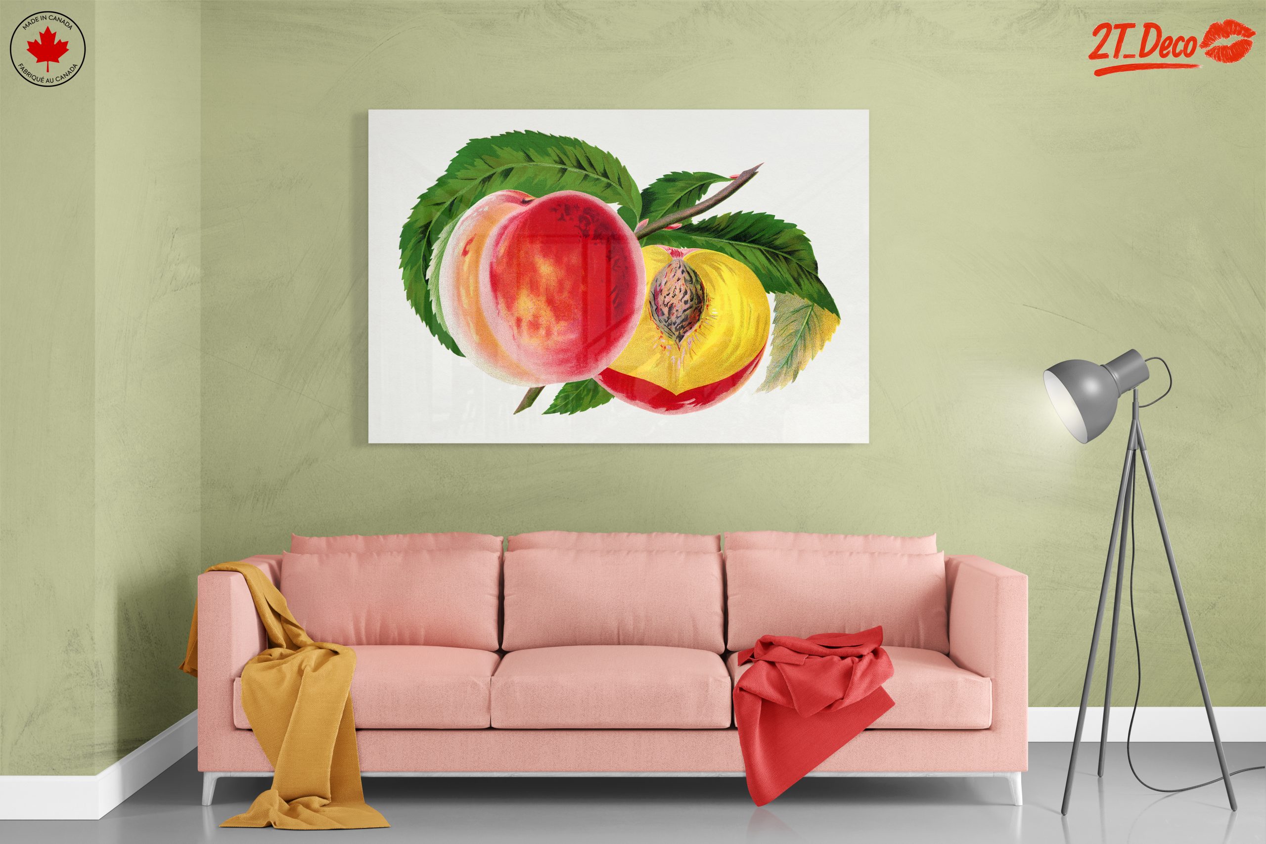 Vibrant Abstract Peaches Art - Image 7