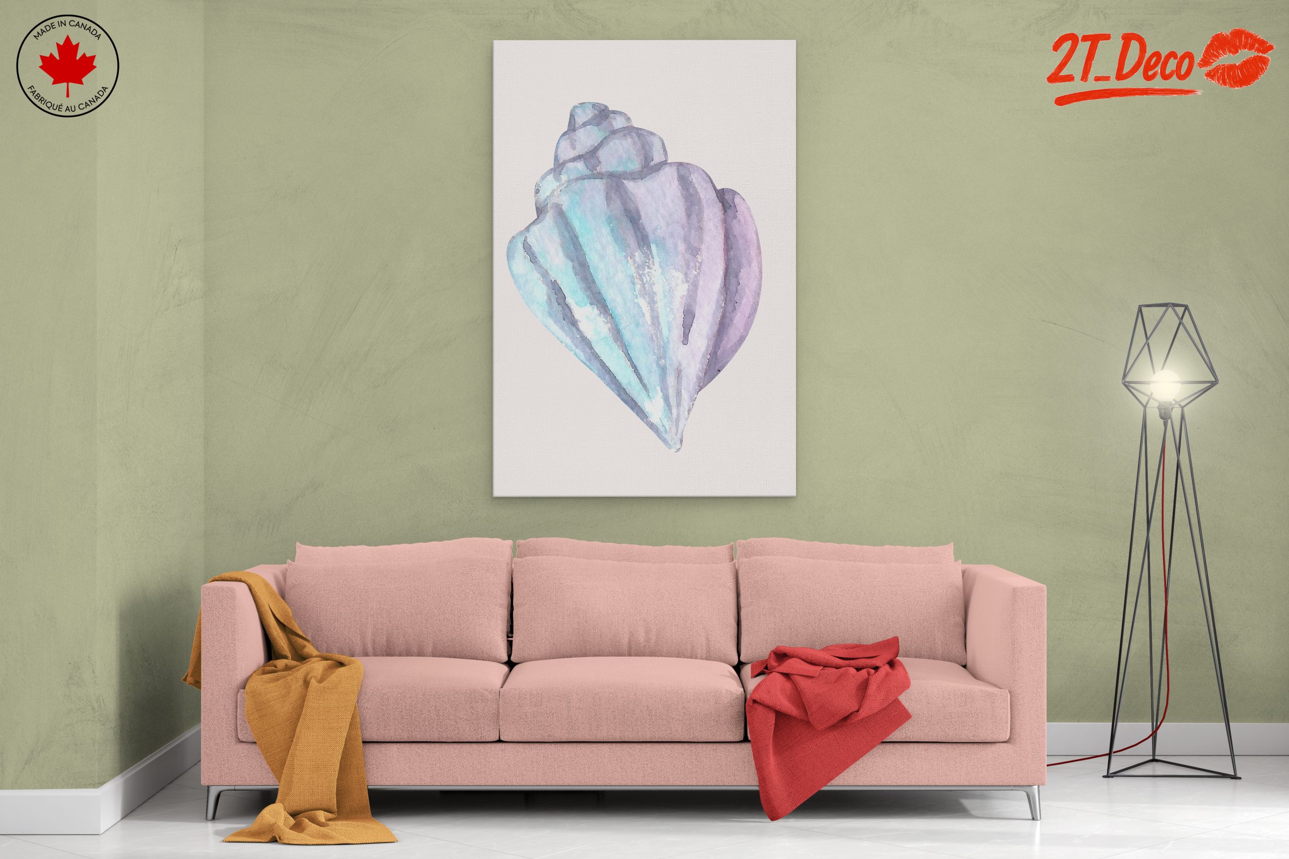 Watercolor Shell Botanical Abstract Art - Image 2