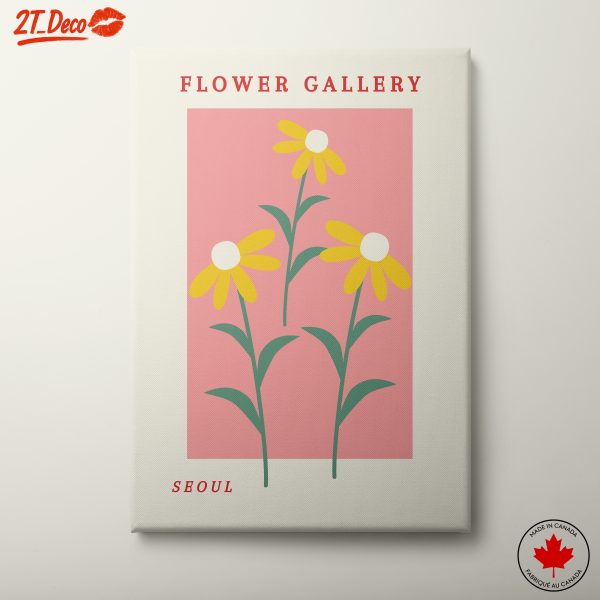 Stylized Botanical Art Featuring Daisies