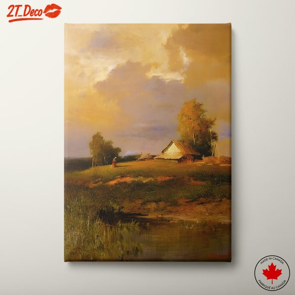Vibrant Abstract Landscape with Golden Skies