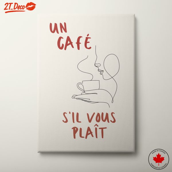 Un Café S'il Vous Plaît Inspirational Quote Art