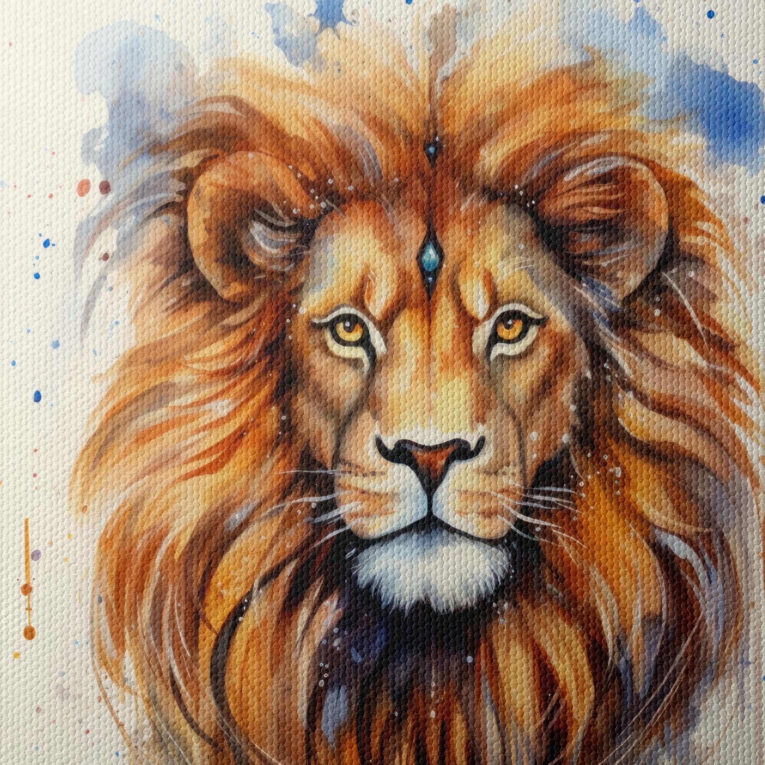 Majestic Lion Watercolor Art - Image 4