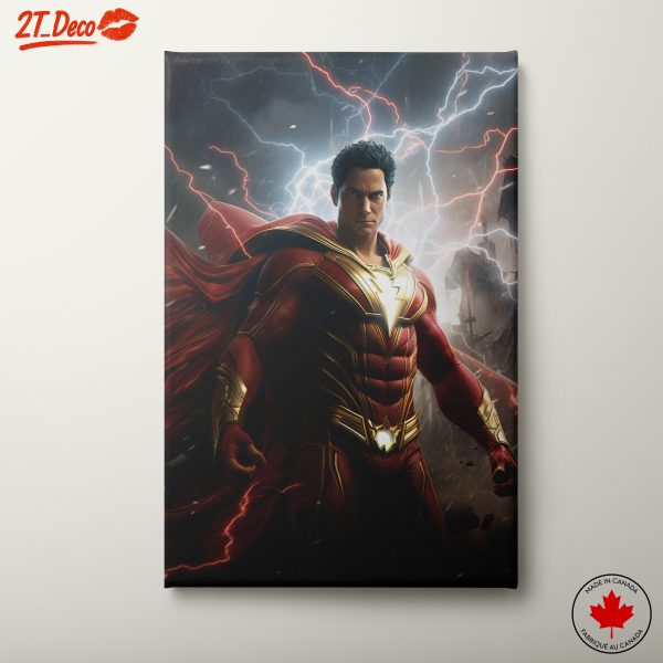 Heroic Shazam Artwork with Lightning Effects
