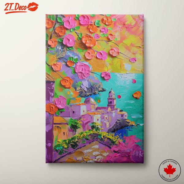 Vibrant Abstract Landscape with Blossoms