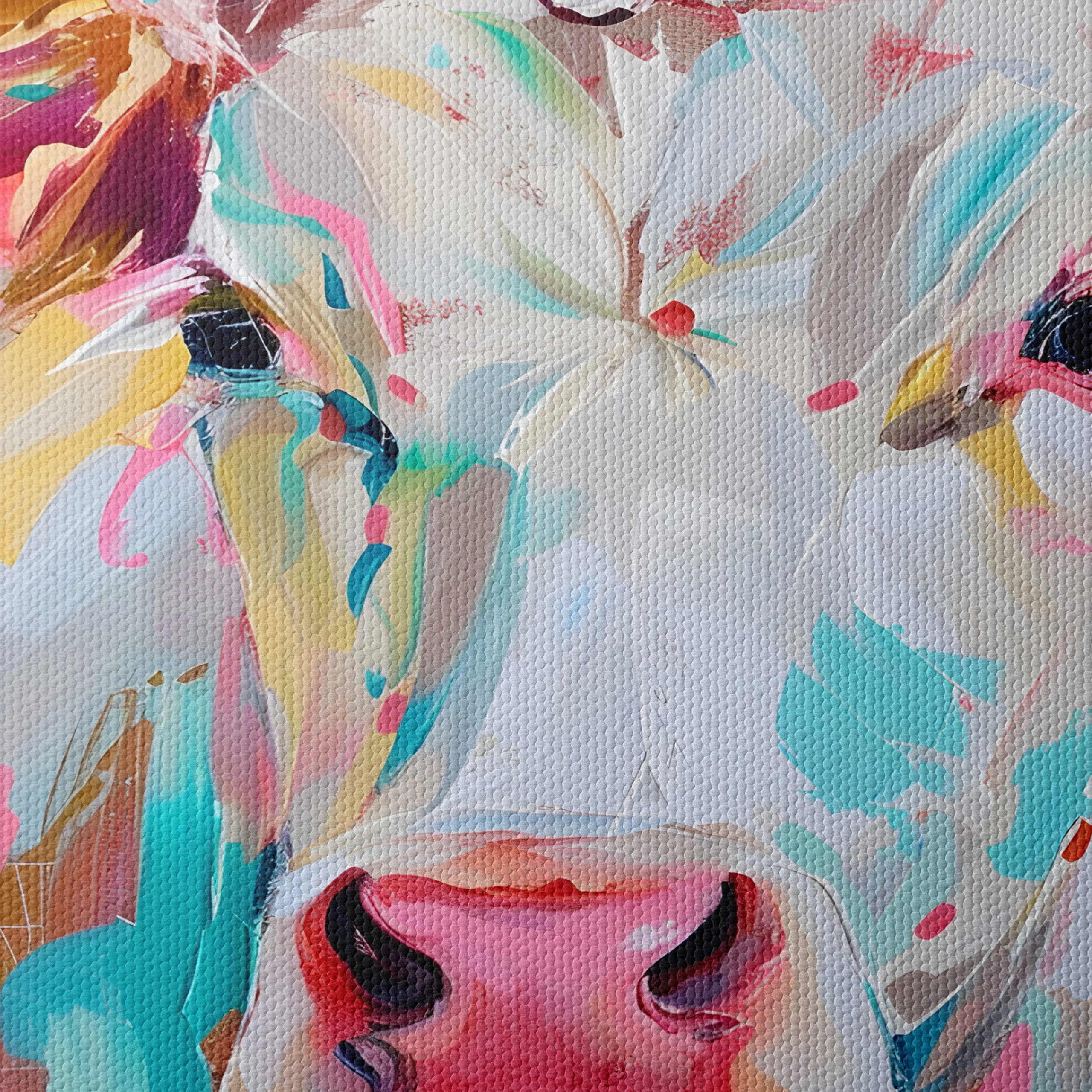 Vibrant Cow Portrait with Playful Colors - Image 4