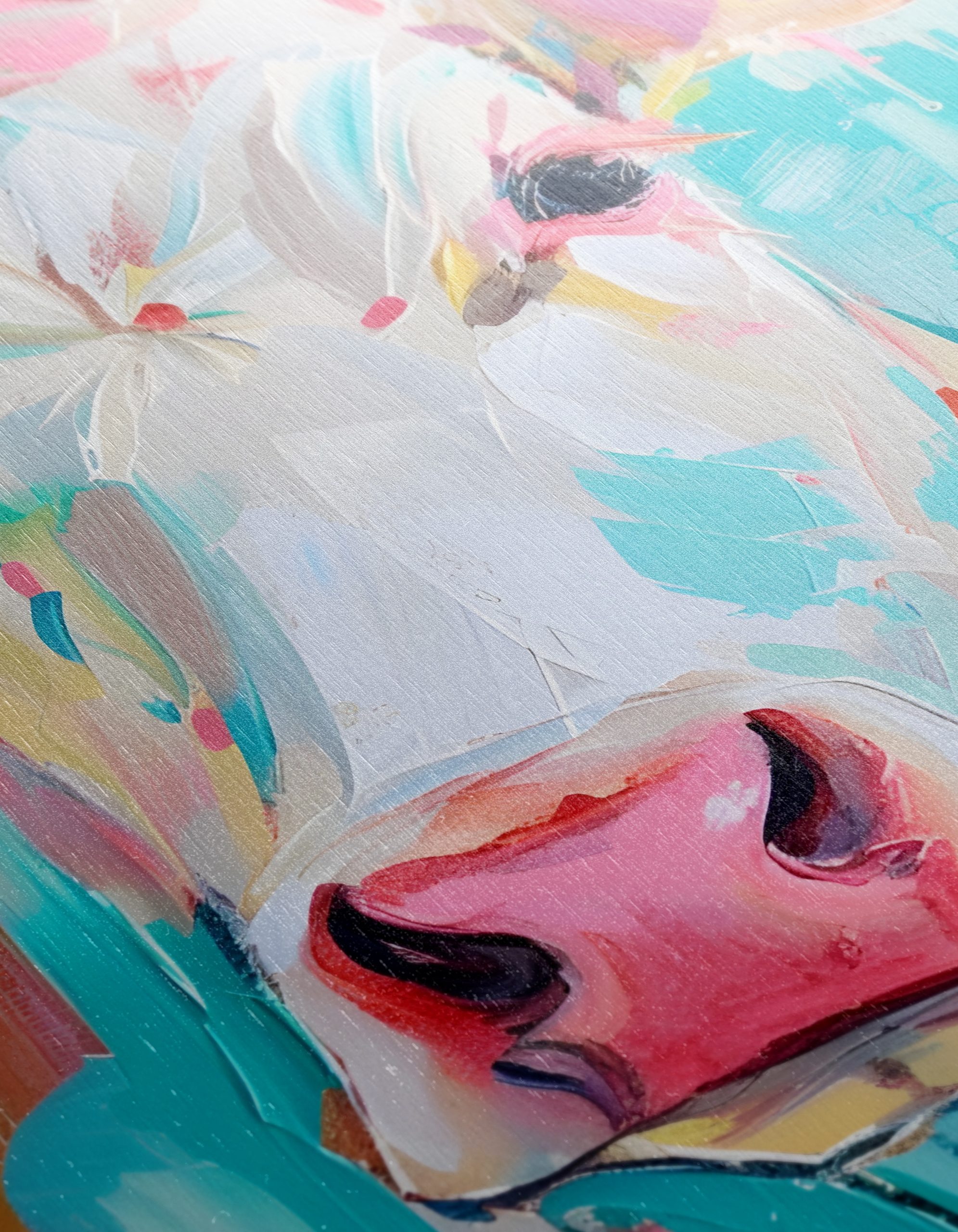 Vibrant Cow Portrait with Playful Colors - Image 12