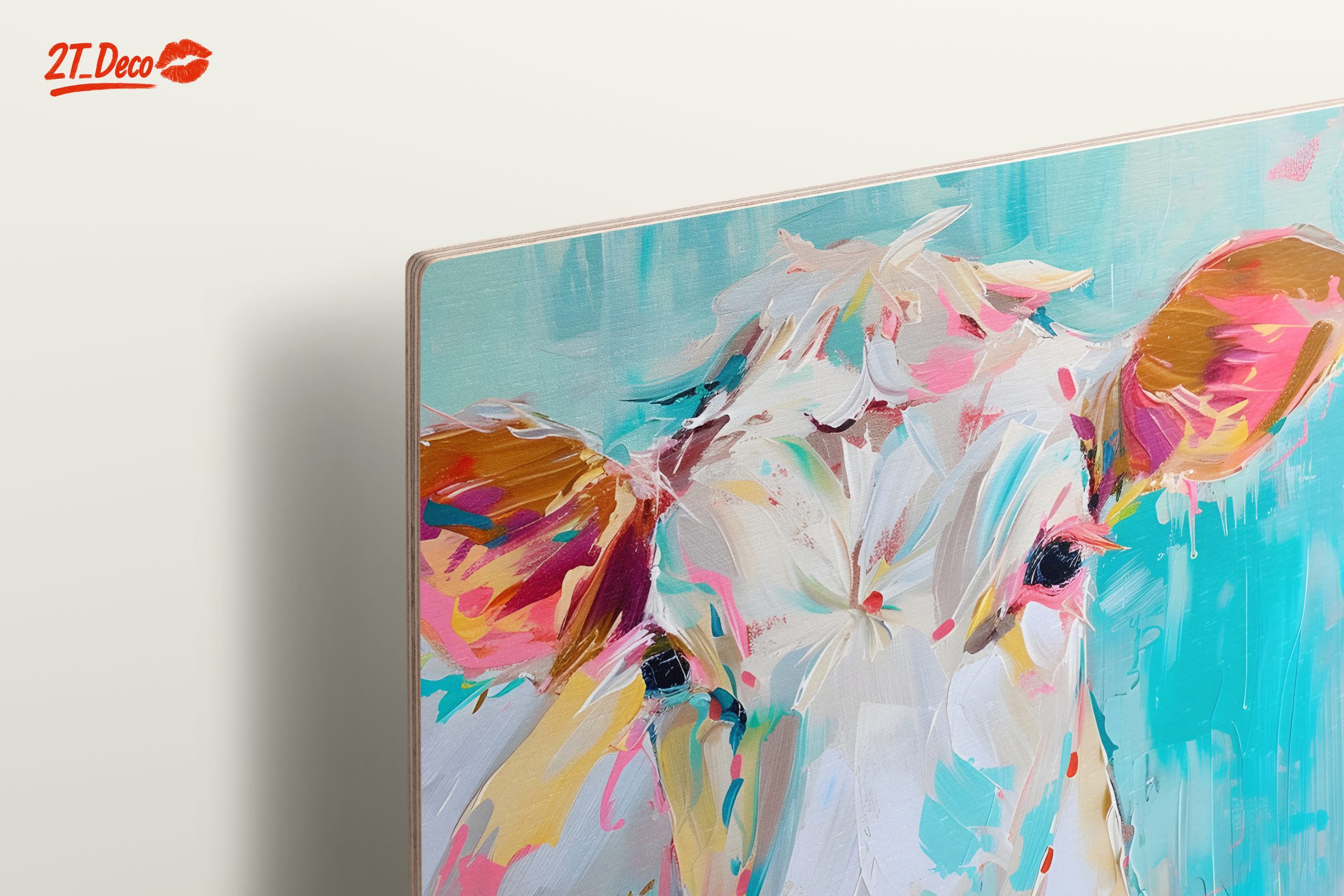 Vibrant Cow Portrait with Playful Colors - Image 15