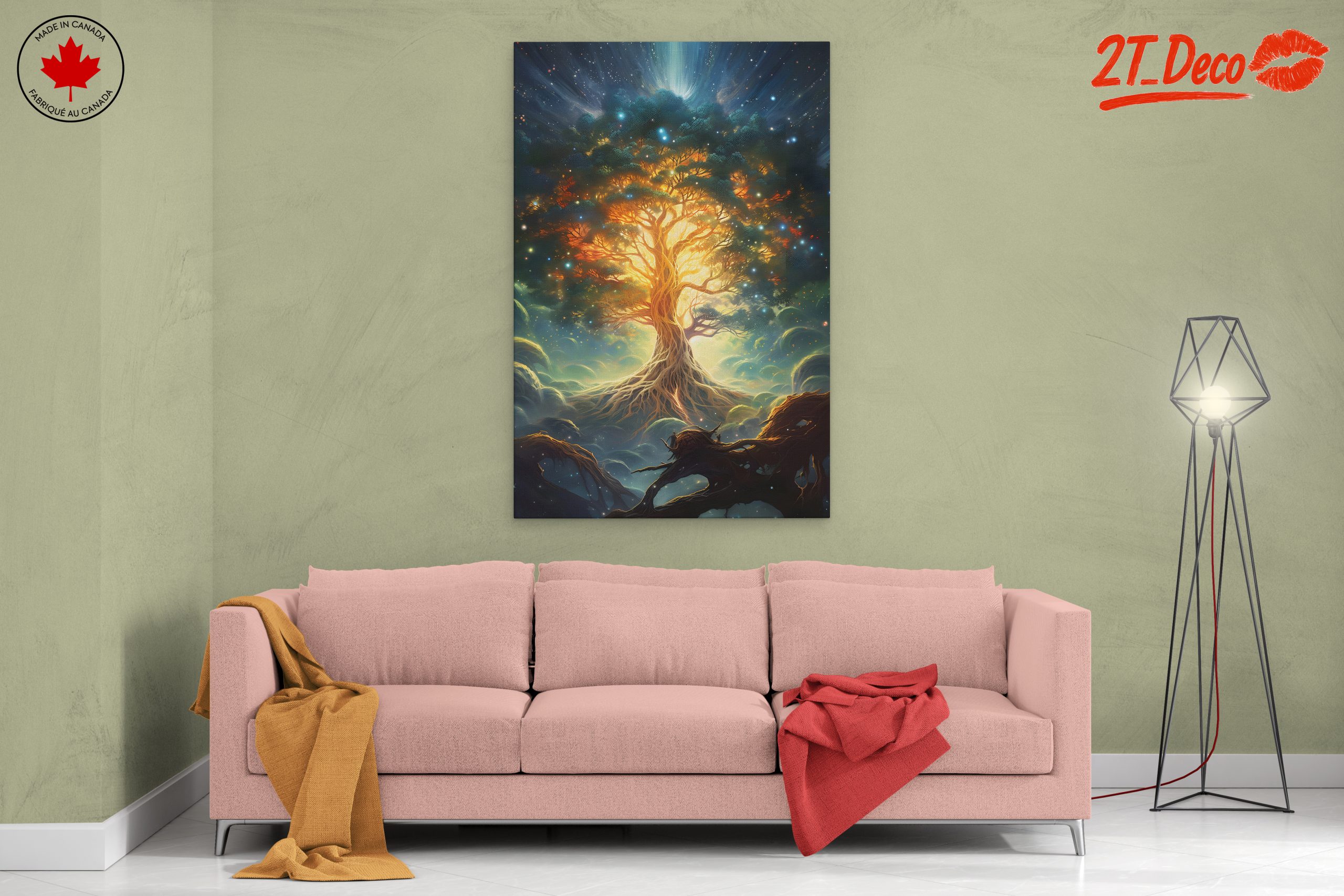Mystical Tree Spirit in Cosmic Landscape - Image 2