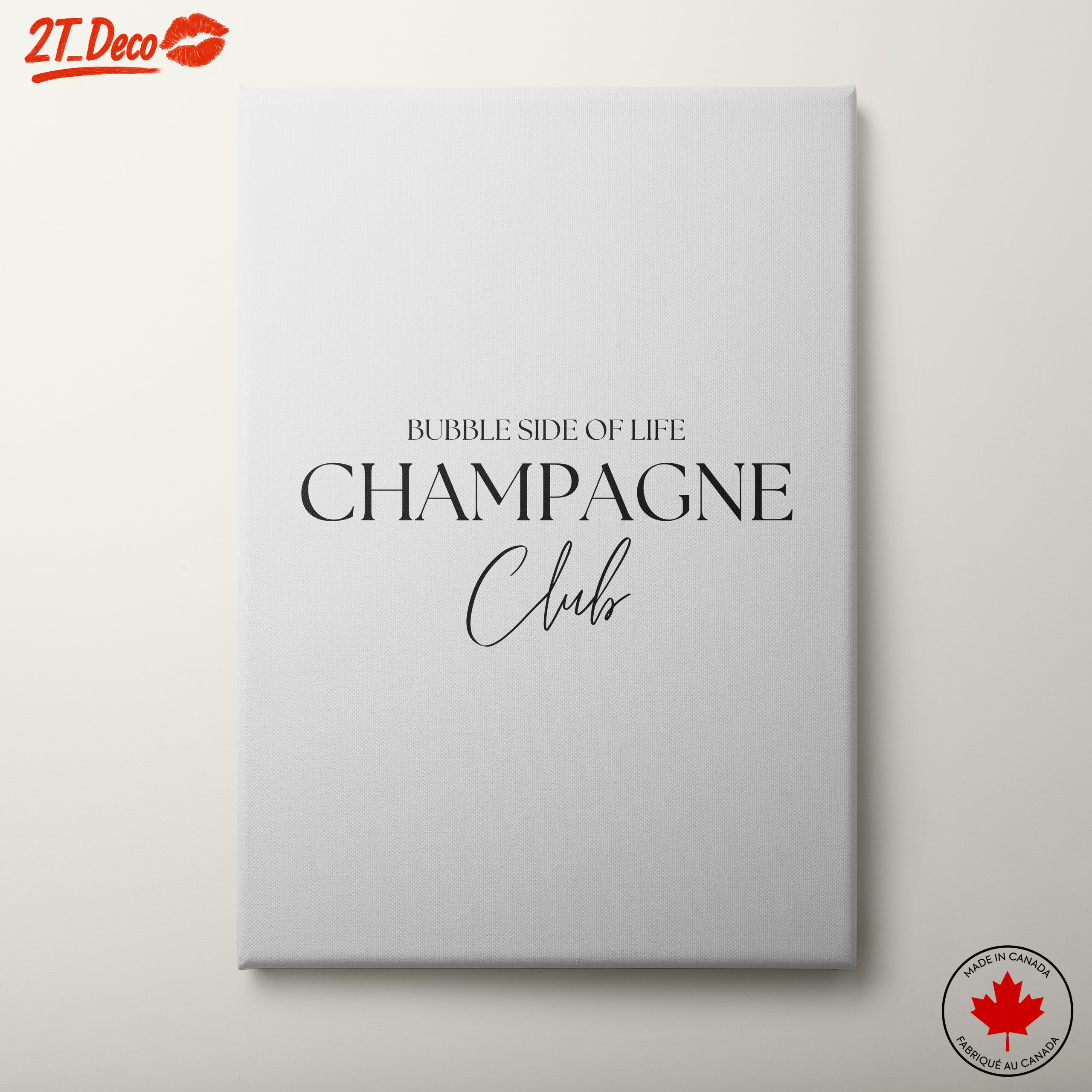 Chic Social Club Champagne Art for Modern Decor