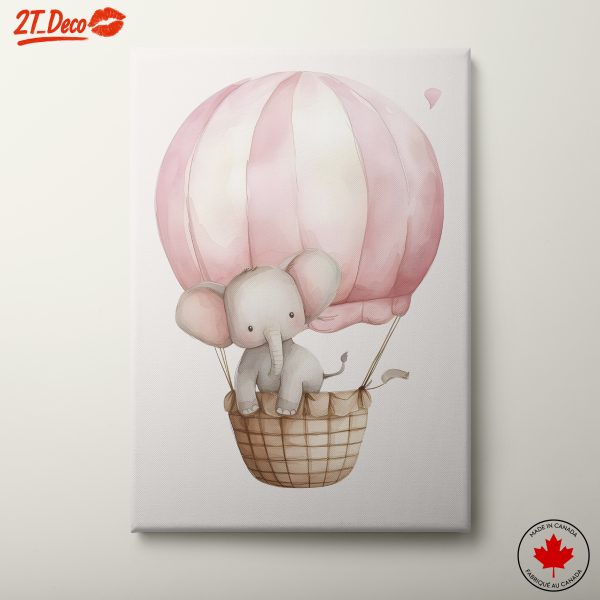 Adorable Elephant in Hot Air Balloon