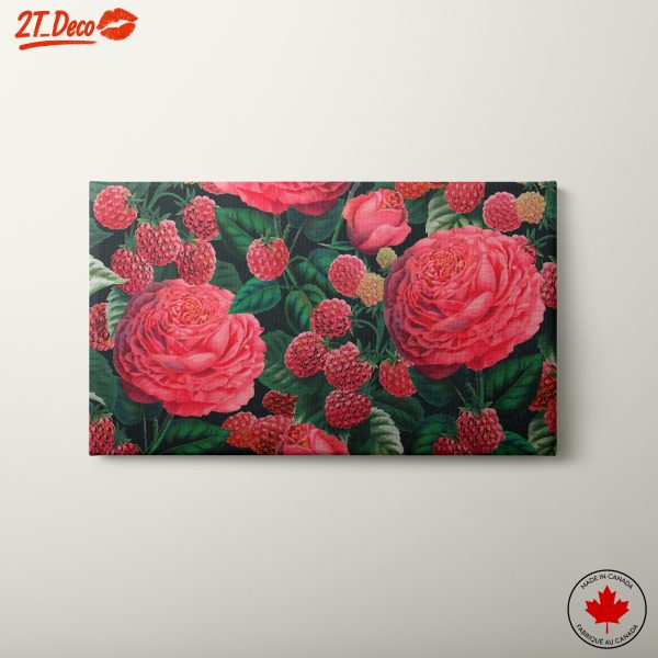 Vibrant Floral Arrangement with Roses and Raspberries