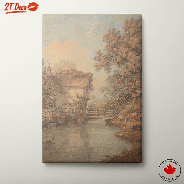 Serene Cottage Landscape by Water