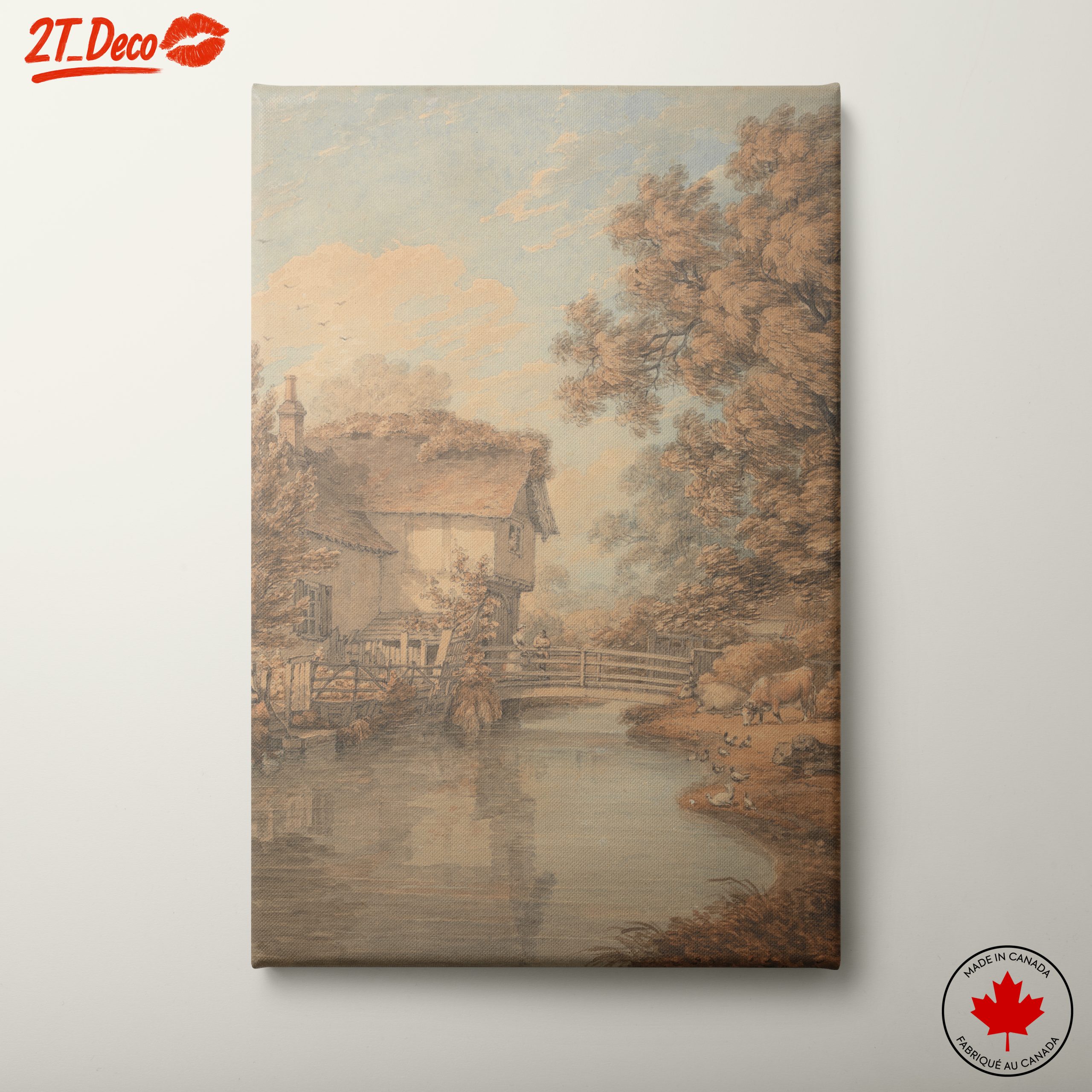 Serene Cottage Landscape by Water