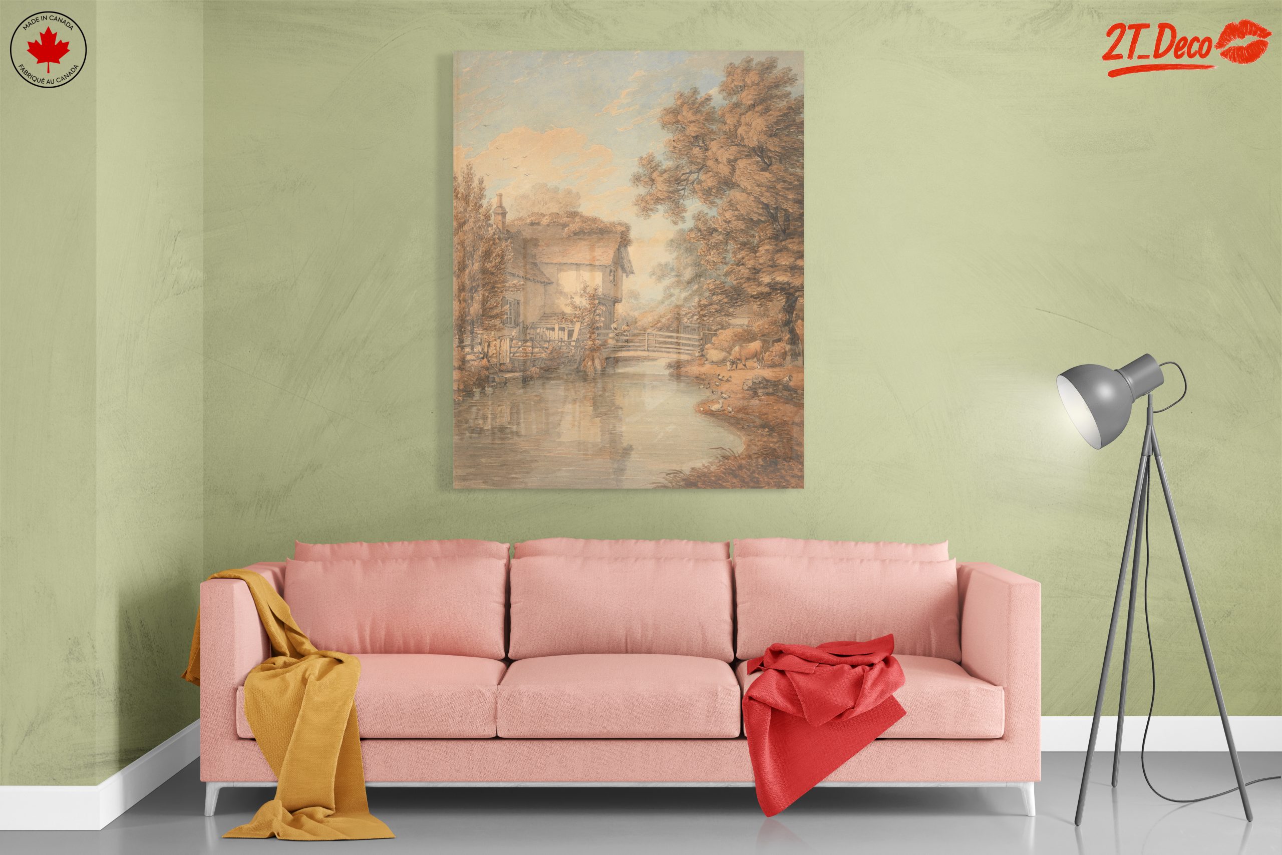 Serene Cottage Landscape by Water - Image 7